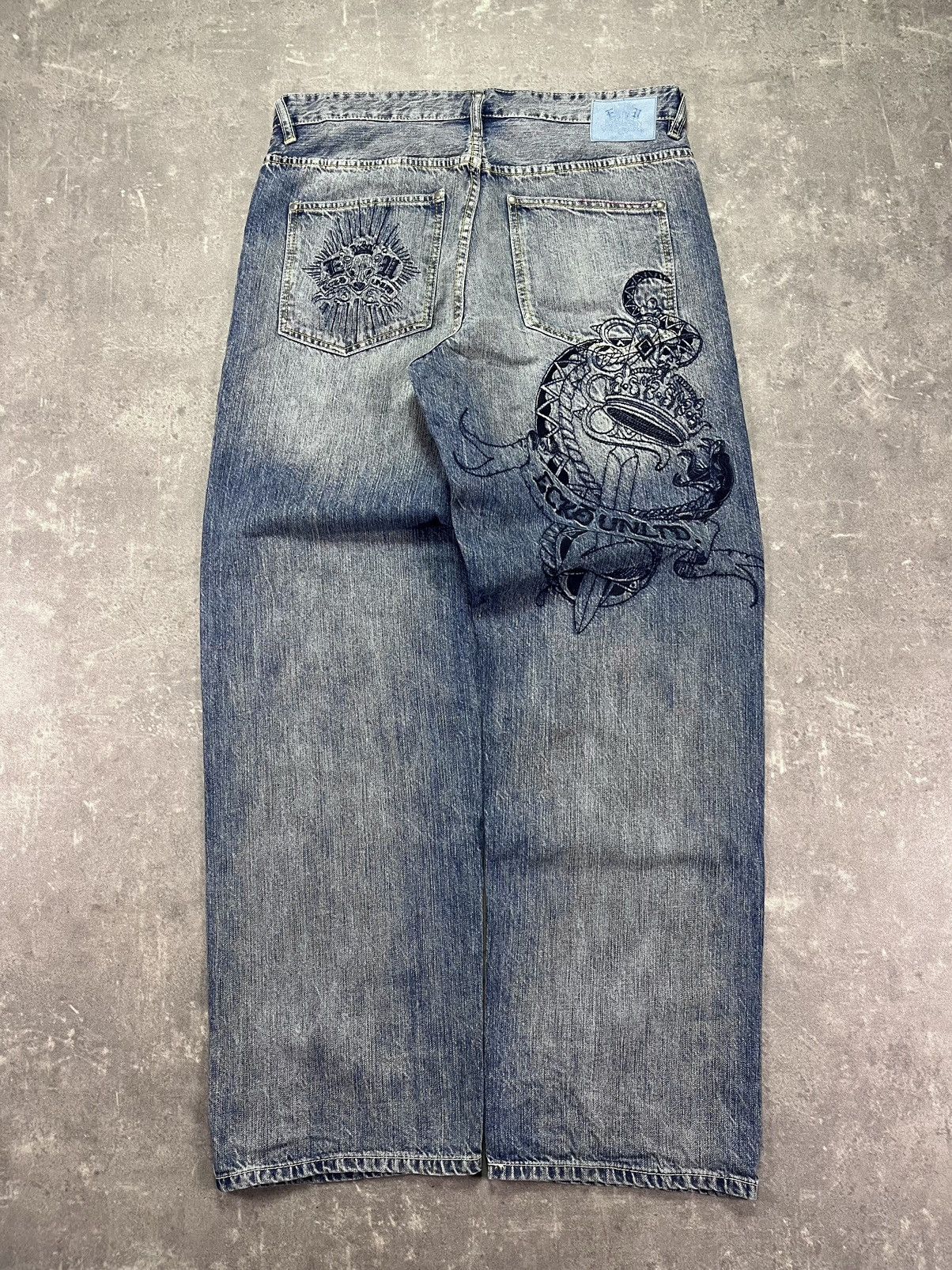 Ecko Unltd. Ecko Unlimited Embroidered Y2K Baggy Fit Denim Jeans 36 Rare Size US 36 / EU 52 - 1 Thumbnail