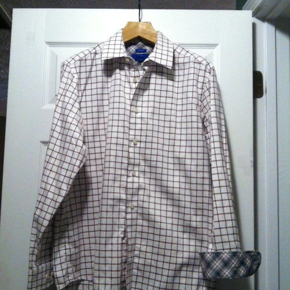 Egara EGARA MEN'S NEW WHITE 100%COTTON CASUAL SHIRT SIZE: L Size US L / EU 52-54 / 3 - 1 Thumbnail