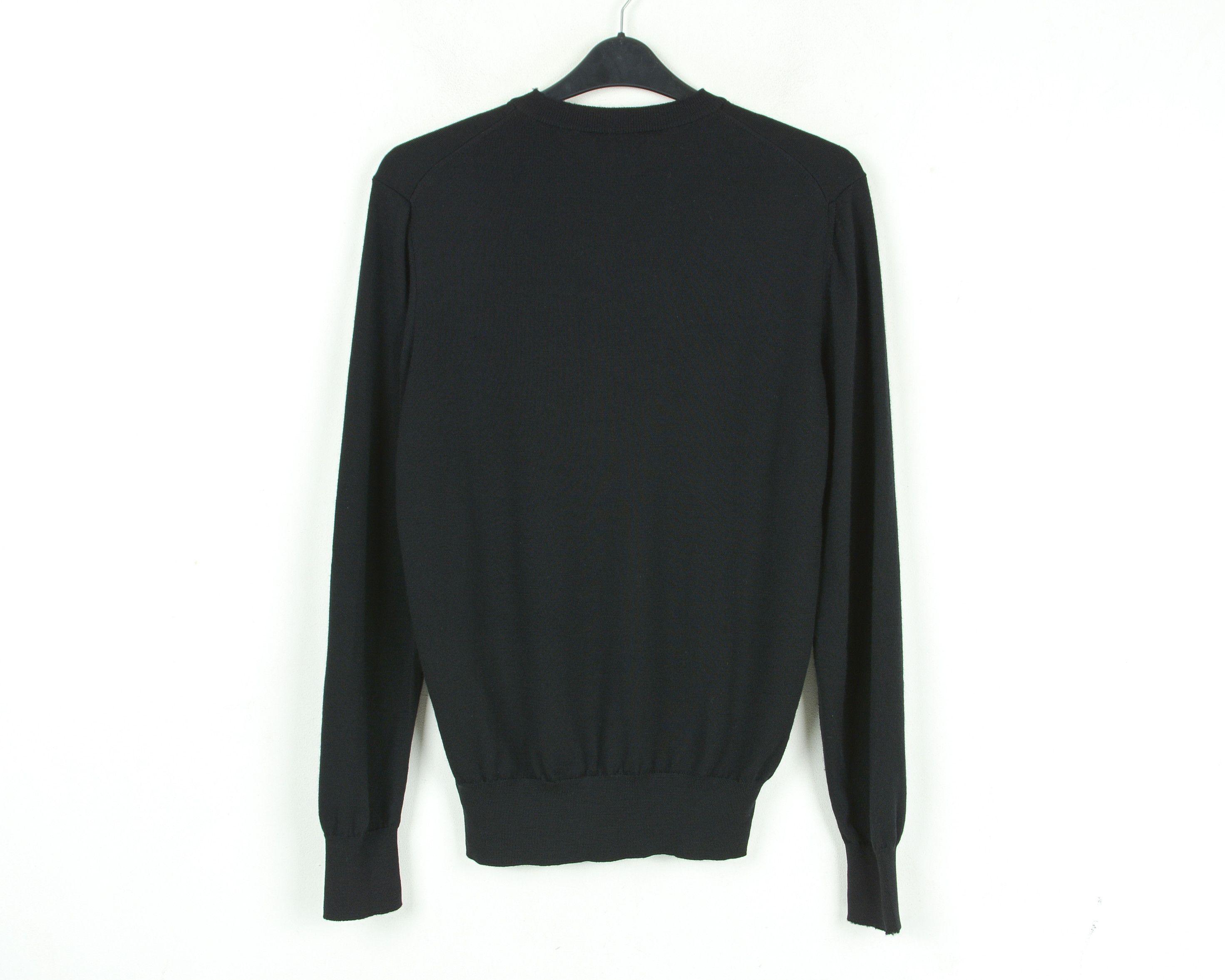 Hugo Boss Mens L Sweater Wool Knit Sweatshirt Jumper V-Neck Pullover Size US L / EU 52-54 / 3 - 4 Thumbnail
