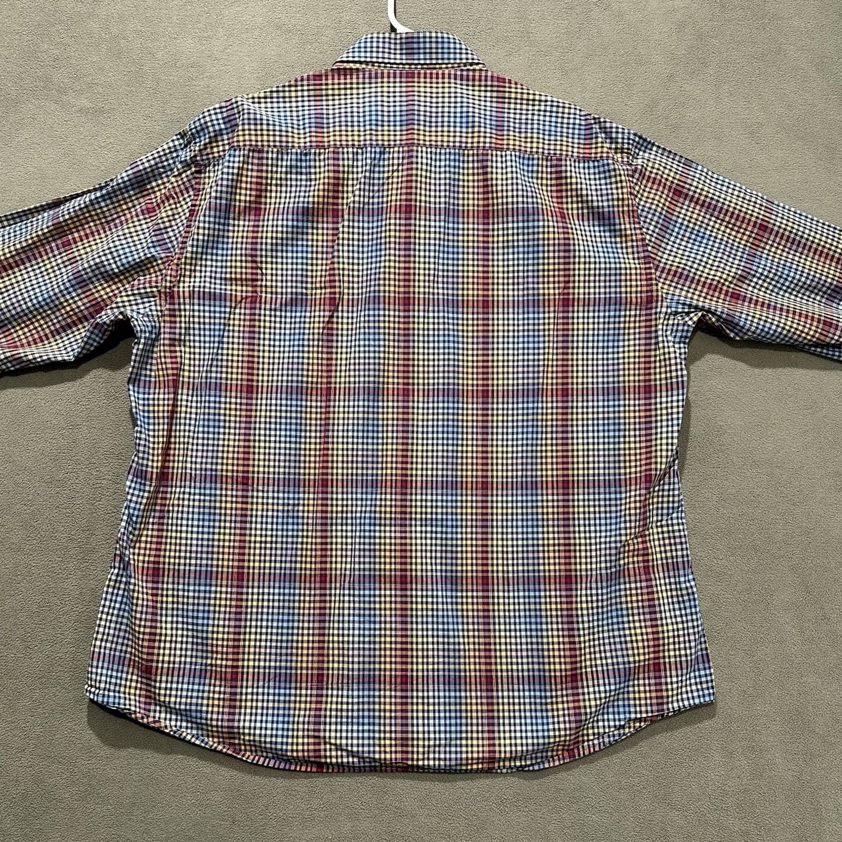 Paul & Shark VINTAGE Paul & Shark Yachting Shirt Mens XL Blue Red Orange Plaid Button-Down Italy Size US XL / EU 56 / 4 - 2 Thumbnail