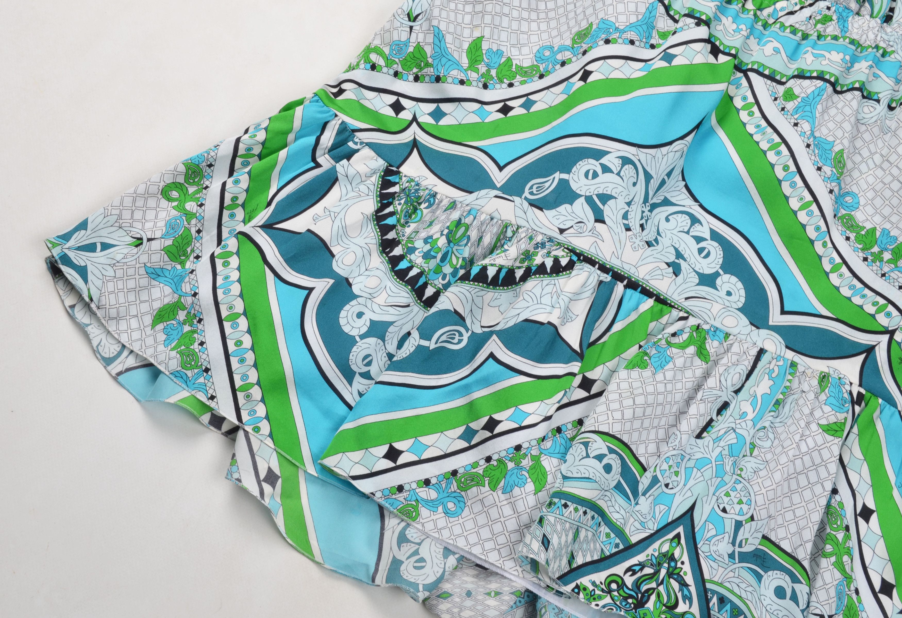 Designer Gorgeous Emilio Pucci Boho Silk Long Sleeve Flared Dress Size M / US 6-8 / IT 42-44 - 8 Thumbnail