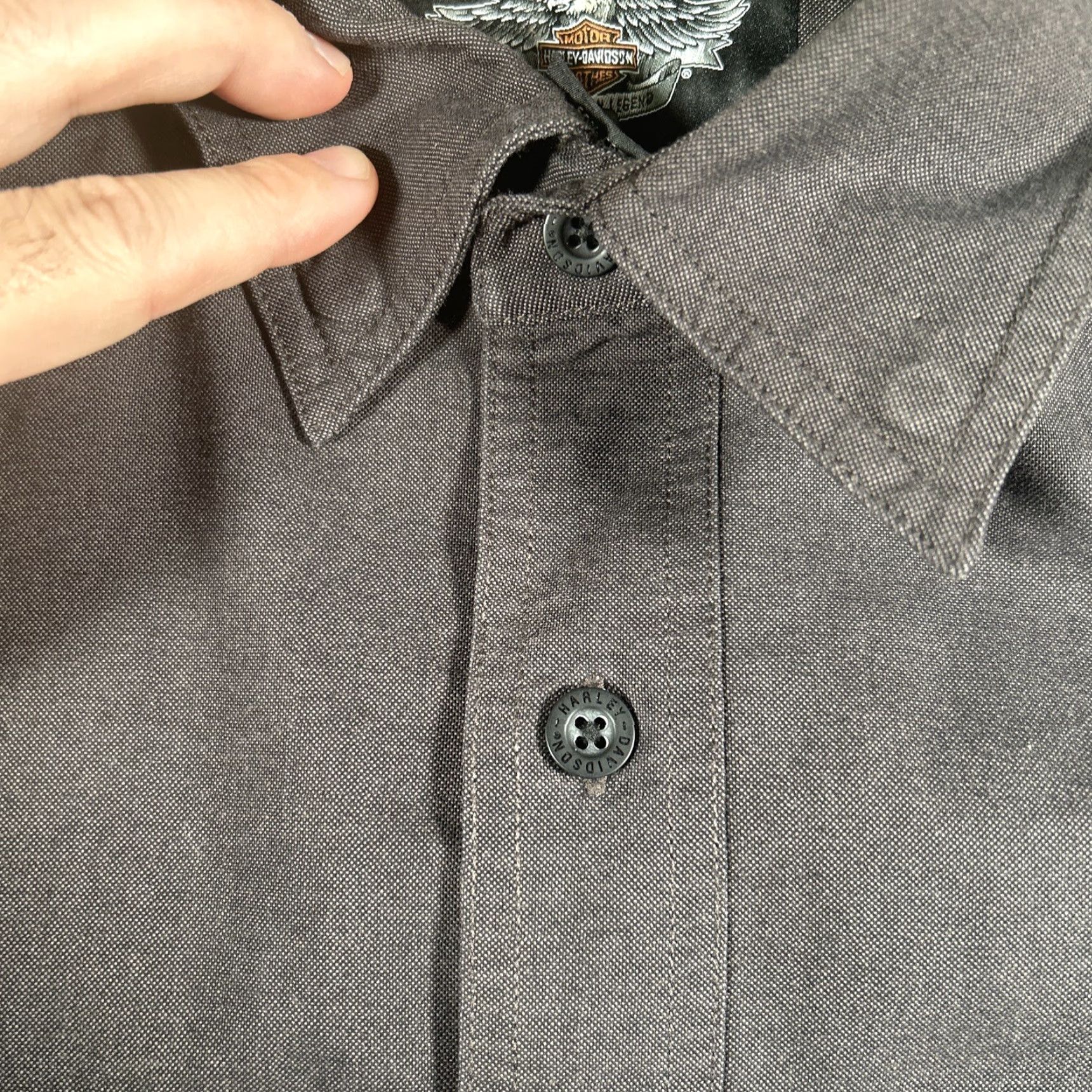 Harley Davidson Harley-Davidson Shirt Men's XL Black Embroidered Long Sleeve Button-Down Collared Shirt Size US XL / EU 56 / 4 - 5 Thumbnail