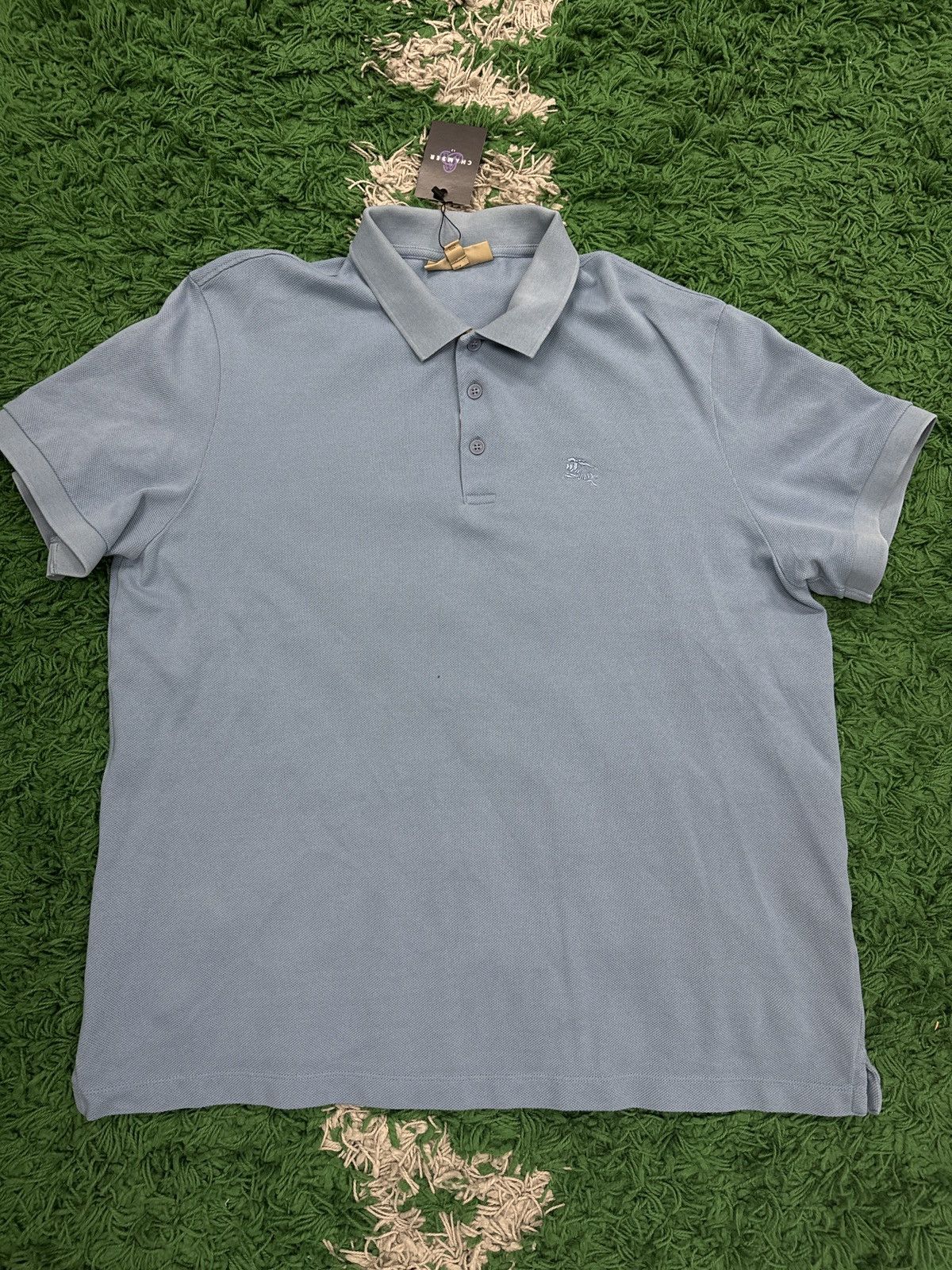 Image of Burberry Polo Baby Blue, Men's (Size 2XL)