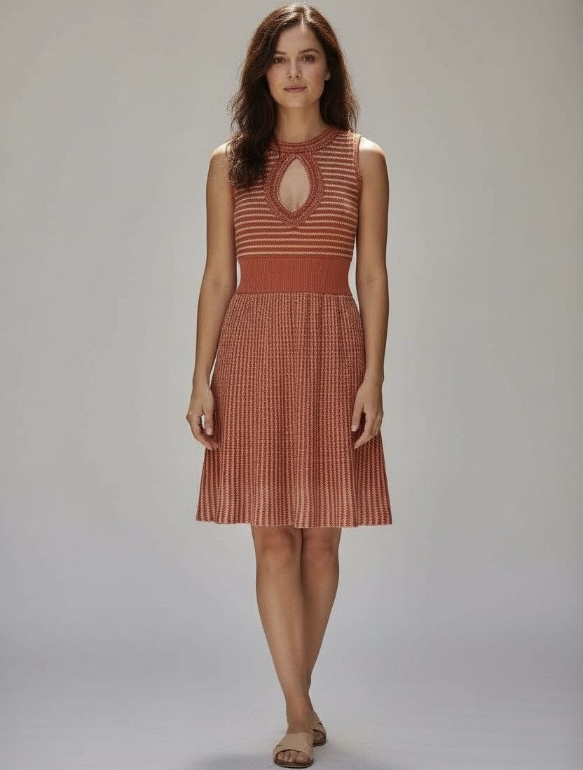 Nanette Lepore Nanette Lepore - Orange Crochet Sleeveless Dress Sz Small Size S / US 4 / IT 40 - 7 Thumbnail