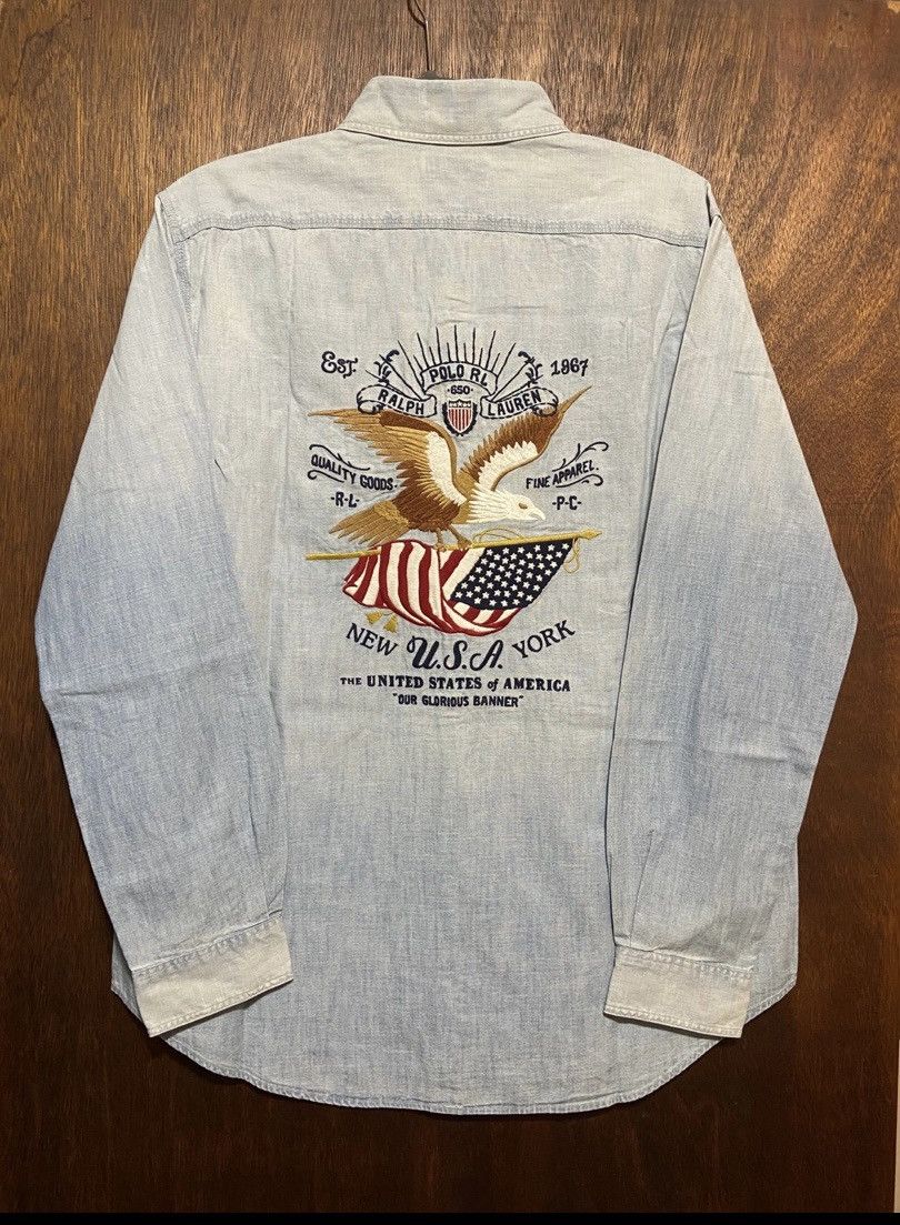 Ralph Lauren POLO Eagle Chambray Shirt L BNWTs