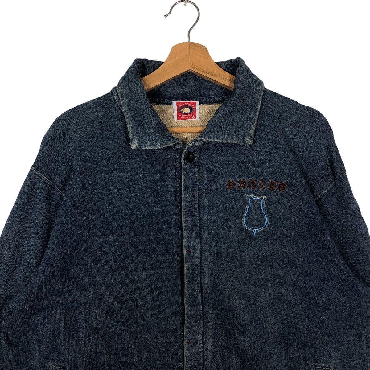Hysteric Glamour 🔥90’s Biker Denim Jacket Drug Store’s Big Logo Racer Size US M / EU 48-50 / 2 - 2 Thumbnail