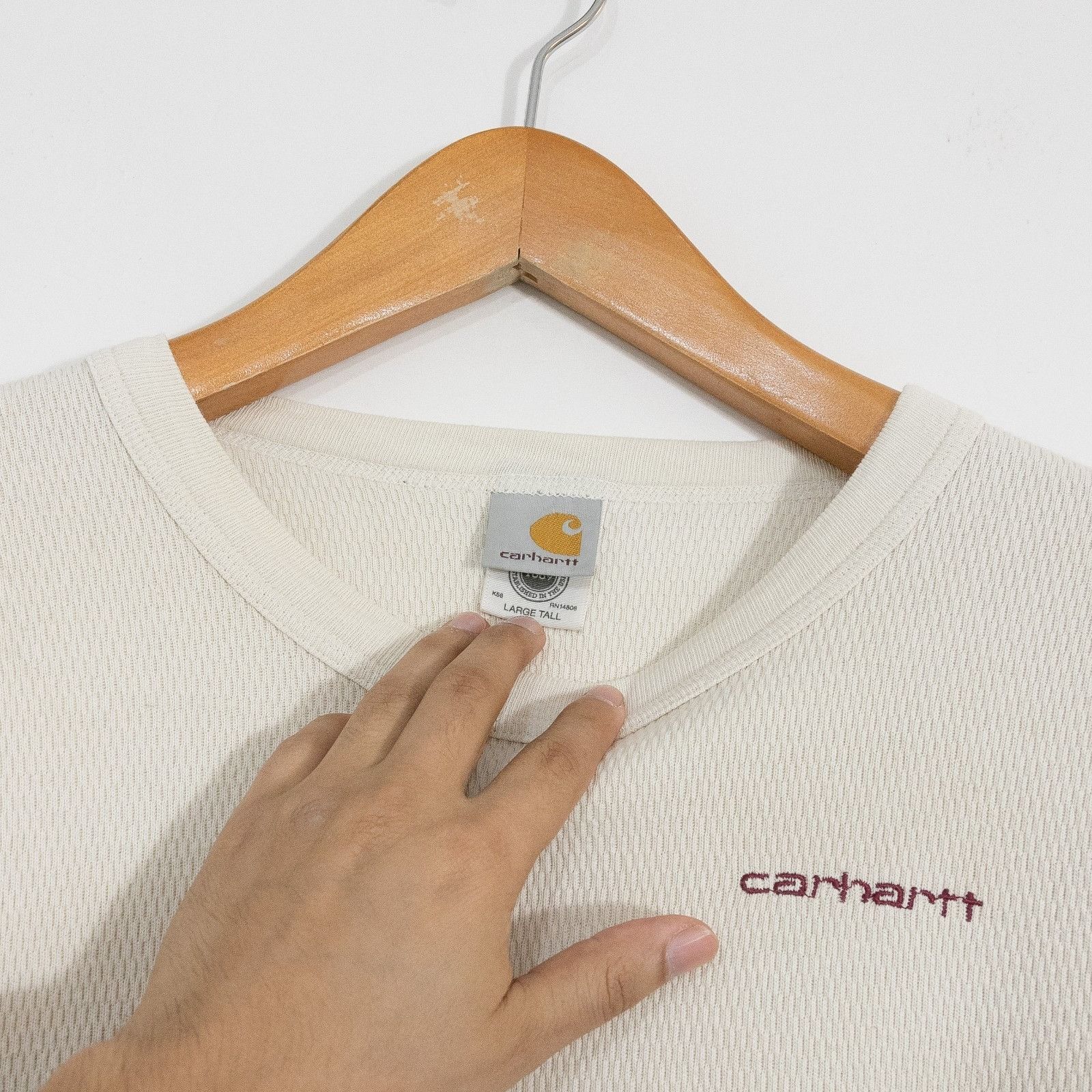 Carhartt Vintage 90s Carhartt Thermal T Shirt Large Tall - Distressed Size US M / EU 48-50 / 2 - 6 Thumbnail