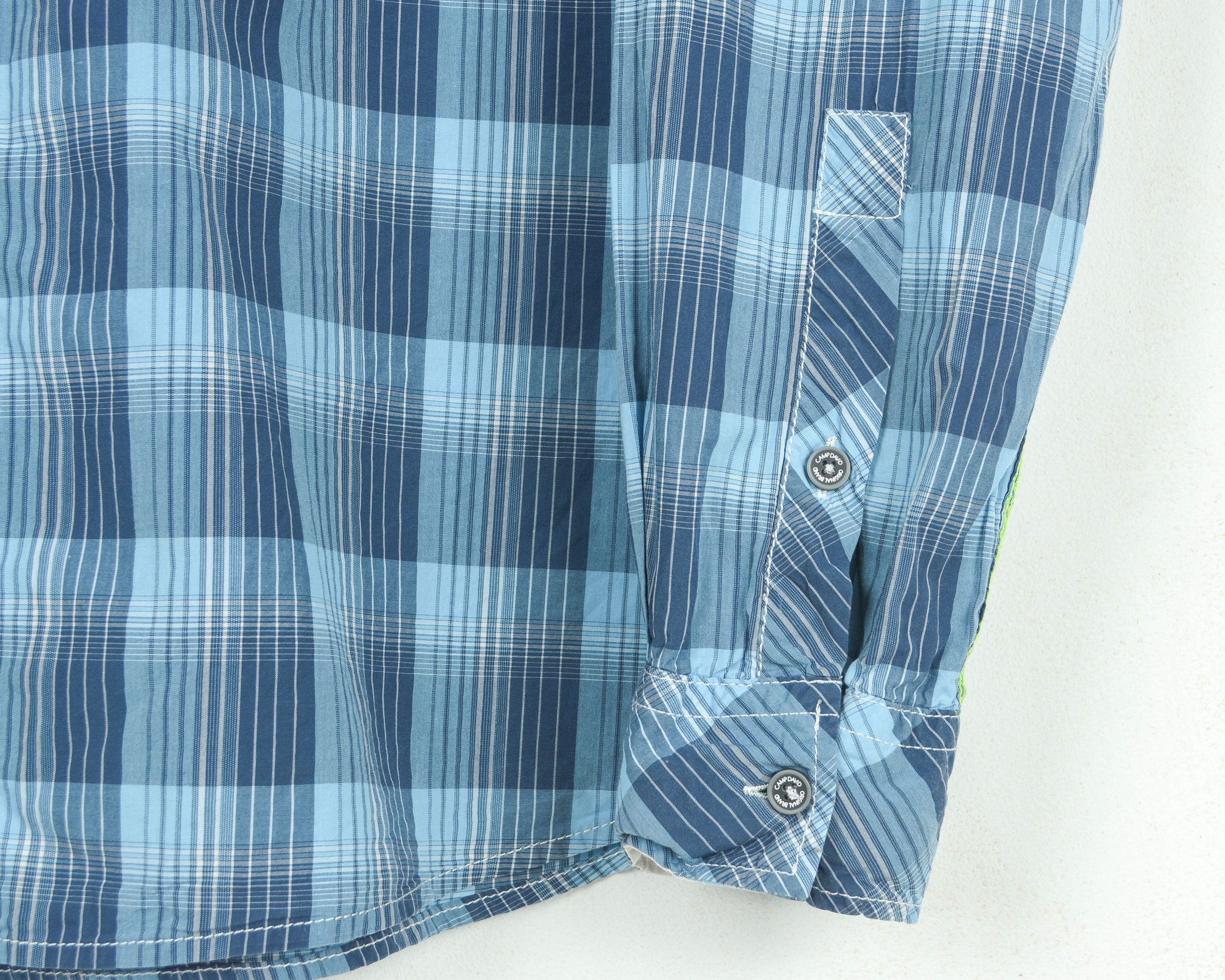 Camp David Casual L Shirt Long Sleeve Button Embroidery Pinstriped Size US L / EU 52-54 / 3 - 6 Thumbnail