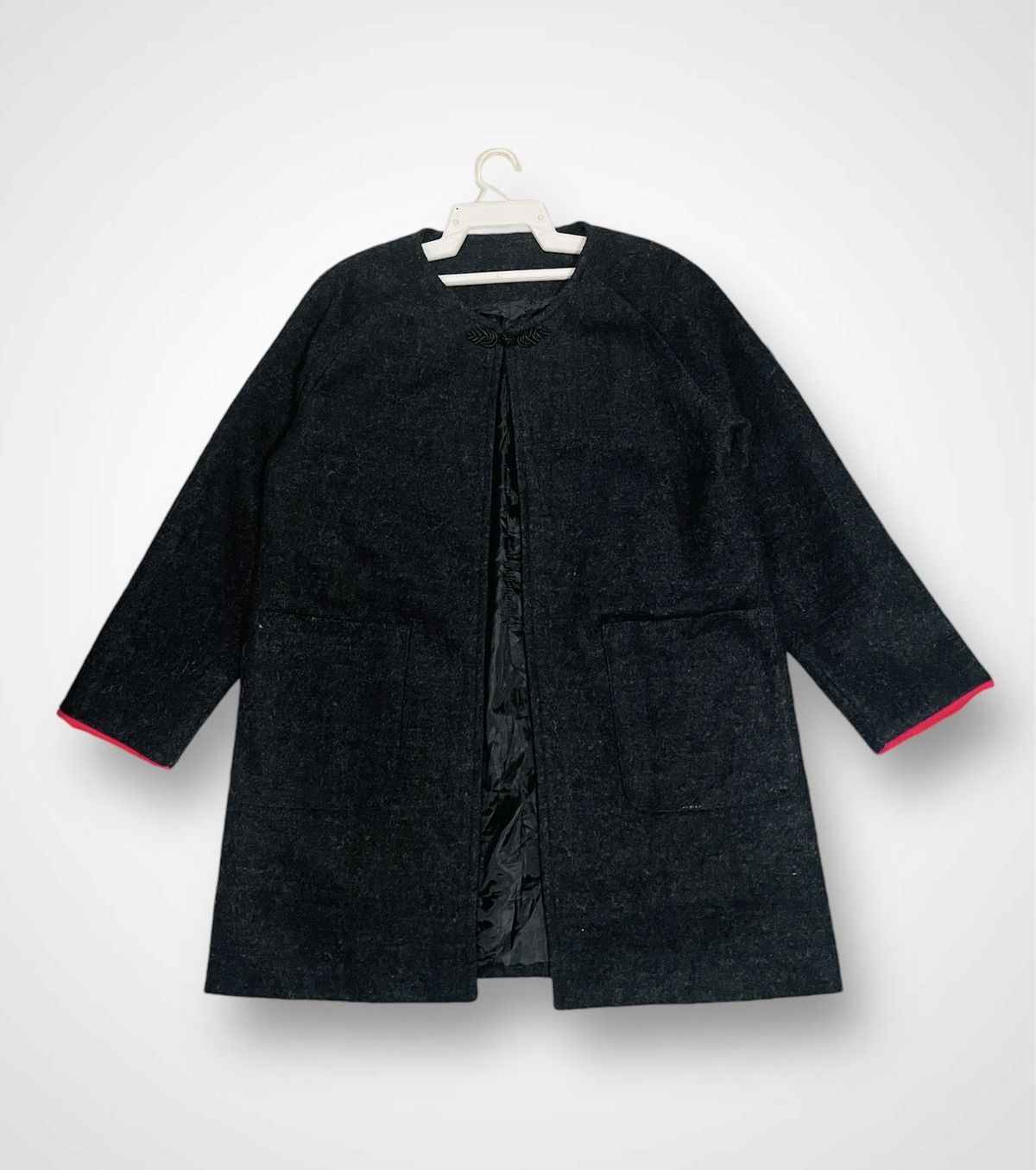 Japanese Brand Zenobia Neck Button Wool Jacket Size L / US 10 / IT 46 - 3 Thumbnail