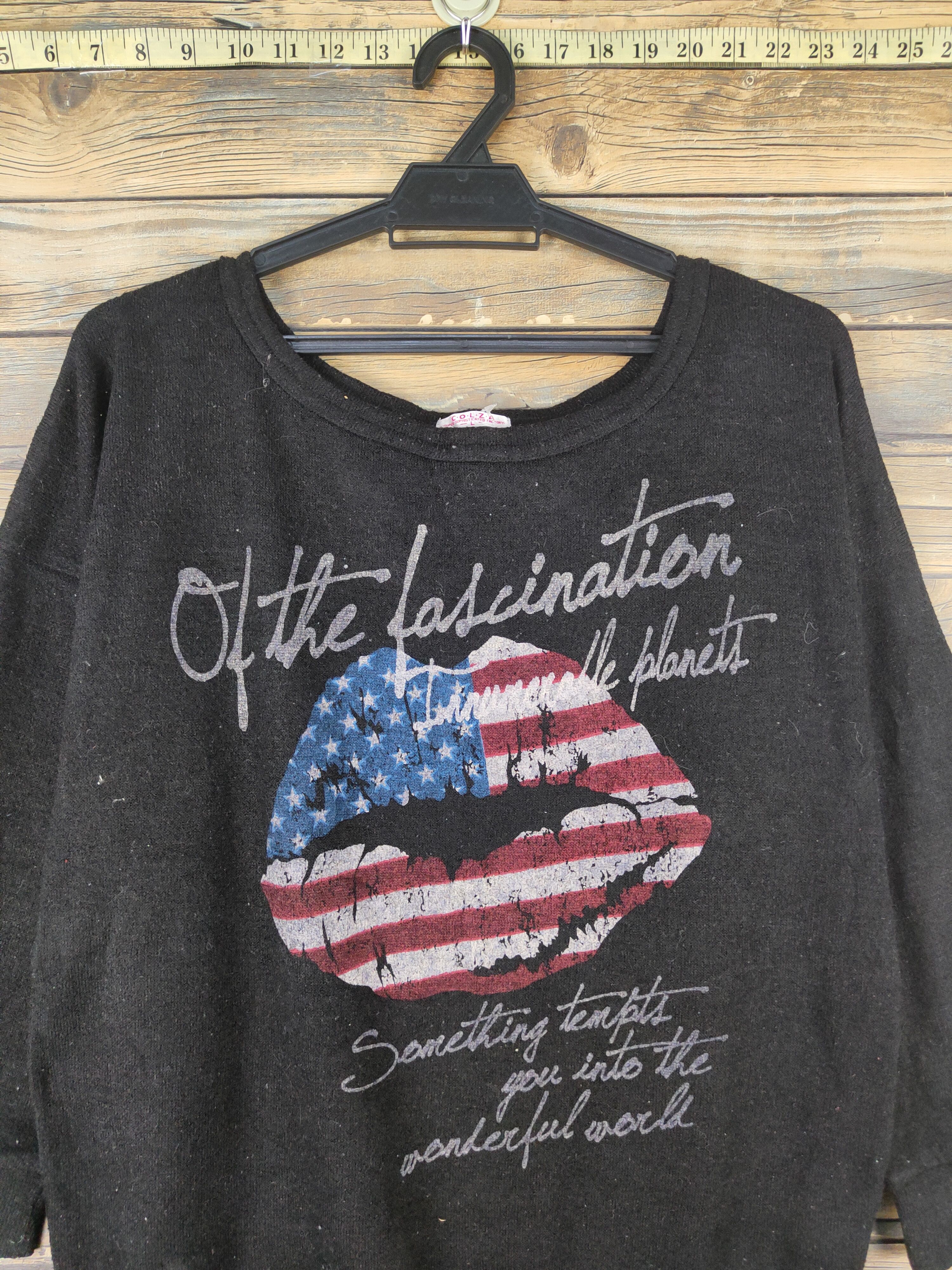 Homespun Knitwear × Japanese Brand × Vintage C.o.l.z.a Black lips Knitwear Sweatshirts #W1520 Size L / US 10 / IT 46 - 2 Thumbnail