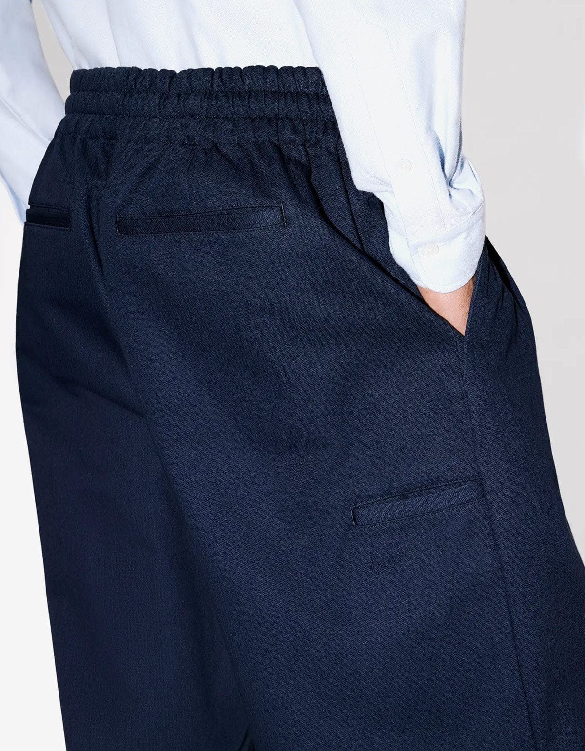 Kenzo Kenzo Blue Elasticated Herringbone Trousers Size US 32 / EU 48 - 5 Thumbnail