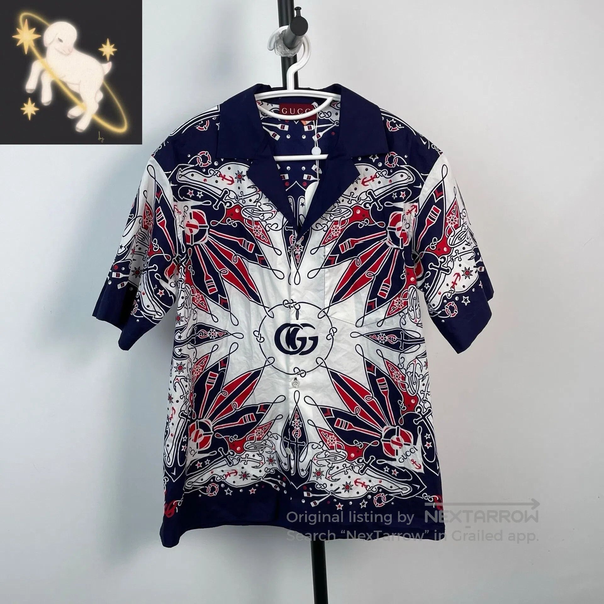 Gucci Guicci Summer beach style short sleeve collar shirt| Size US S / EU 44-46 / 1 - 1 Thumbnail