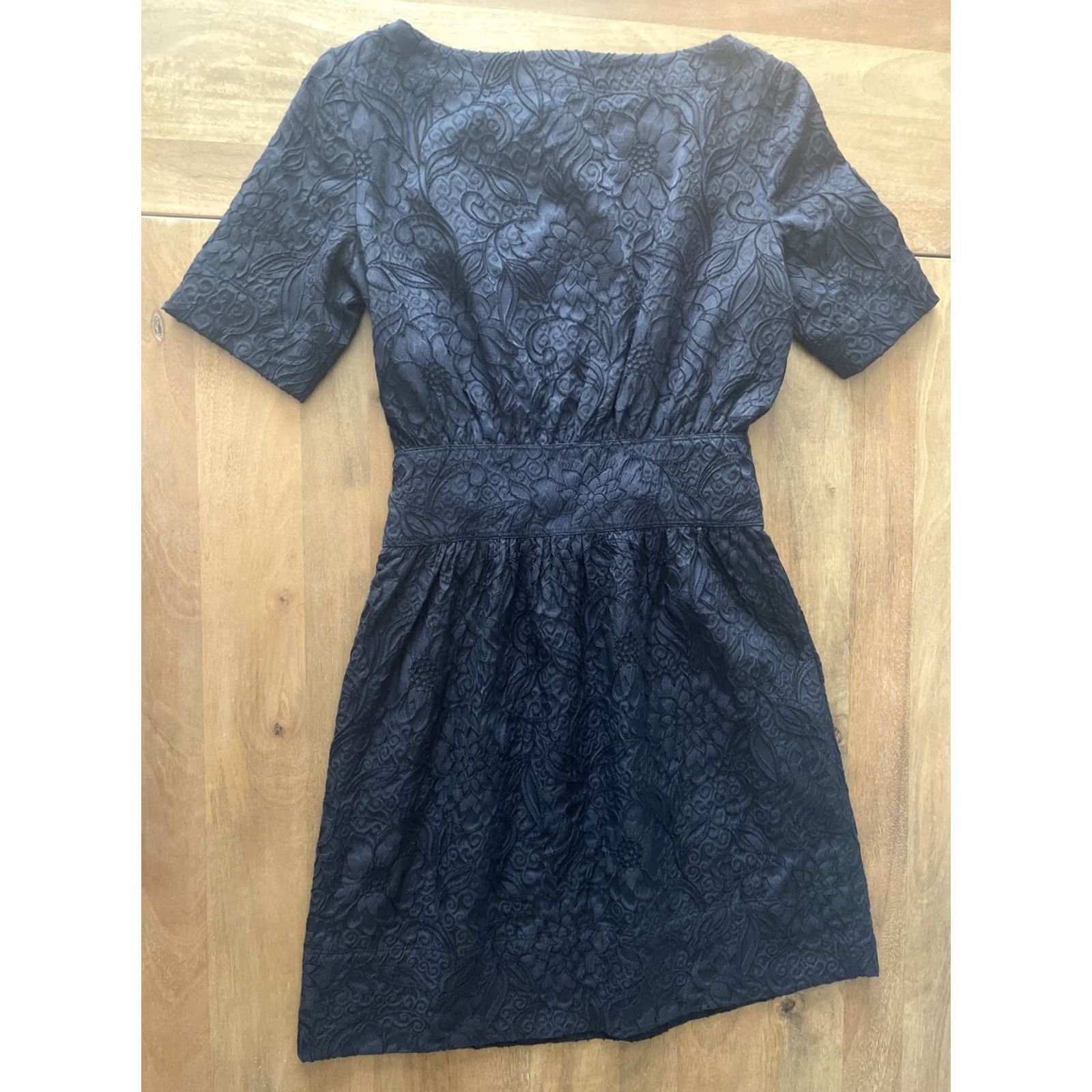 Moschino VINTAGE Love Moschino Blue Jacquard Floral Embroidered Sheath Midi Dress Womens Size 2 Size XS / US 0-2 / IT 36-38 - 2 Thumbnail