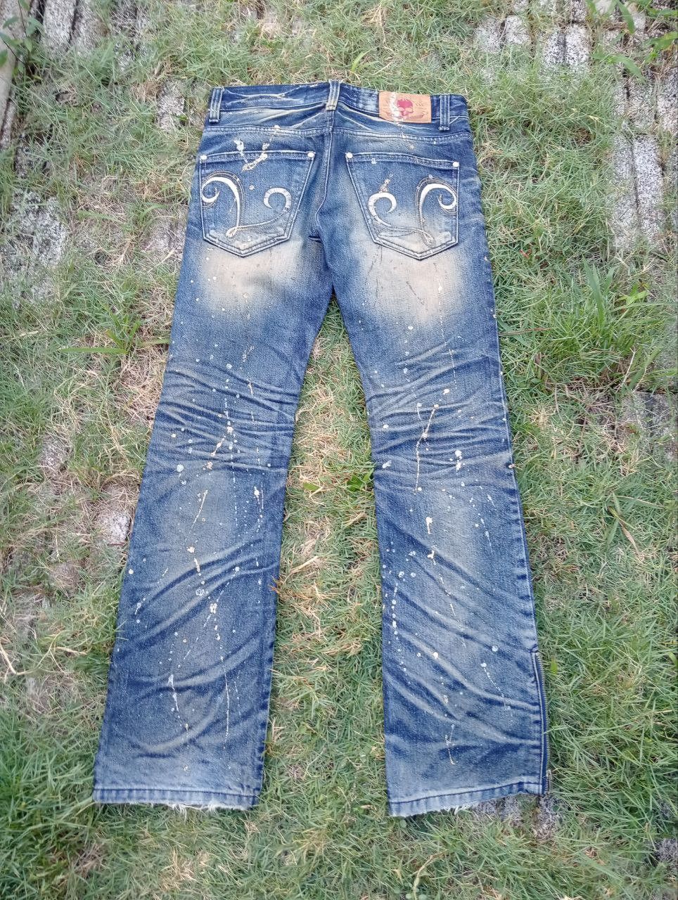 Japanese Brand Vintage Lagust Splatter Distressed Ankle Zip Jeans Size US 33 - 11 Thumbnail