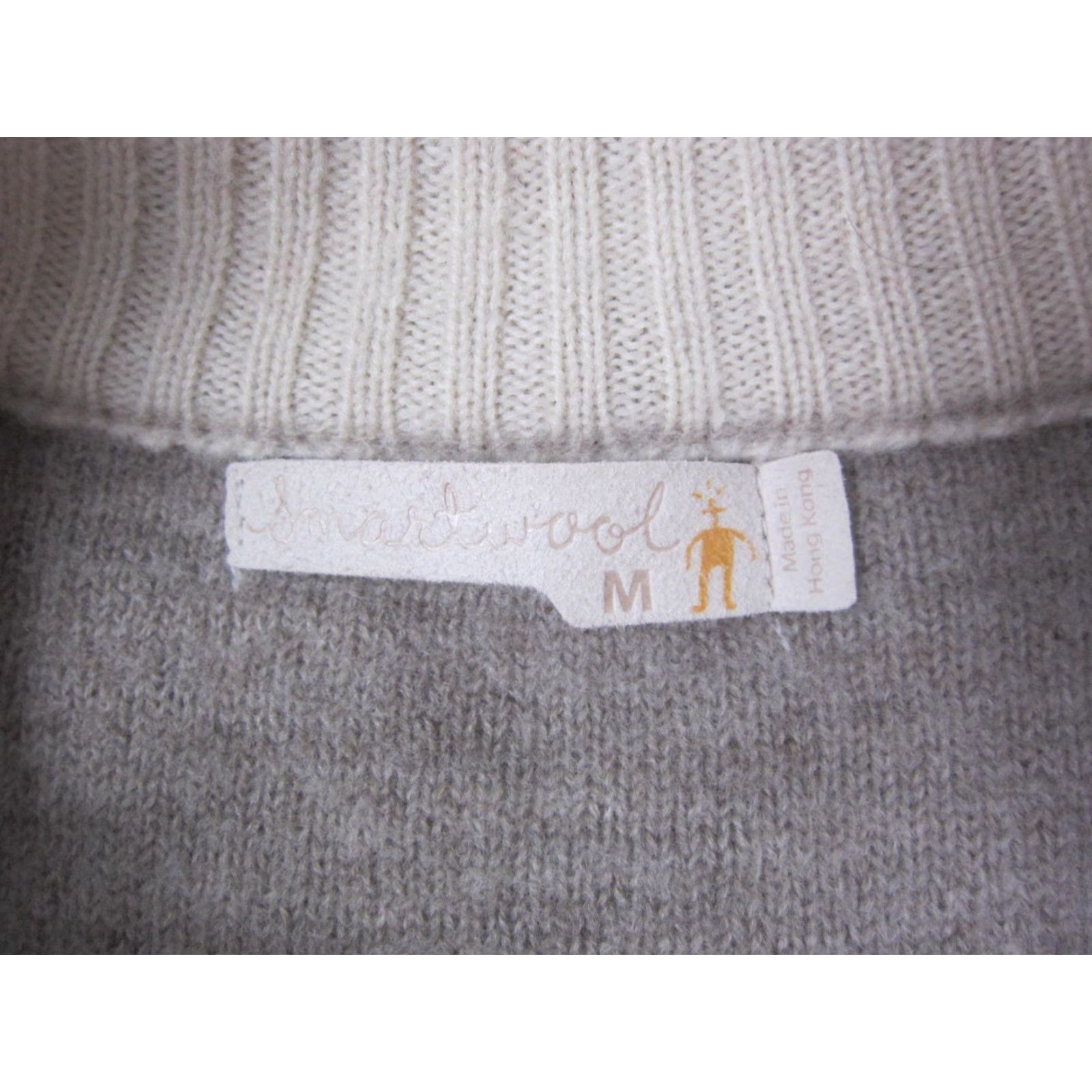 Smartwool VINTAGE SmartWool Cardigan Sweater Womens M Beige Full Zip Merino Wool 90s Shirt/Top Size M / US 6-8 / IT 42-44 - 7 Thumbnail