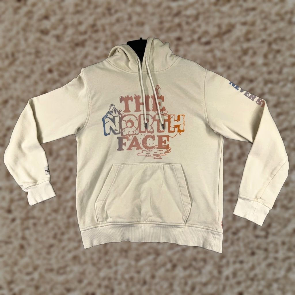 The North Face The North Face Hoodie Mens Small Beige Logo Pullover Pocket Cotton Classic Size US S / EU 44-46 / 1 - 1 Thumbnail