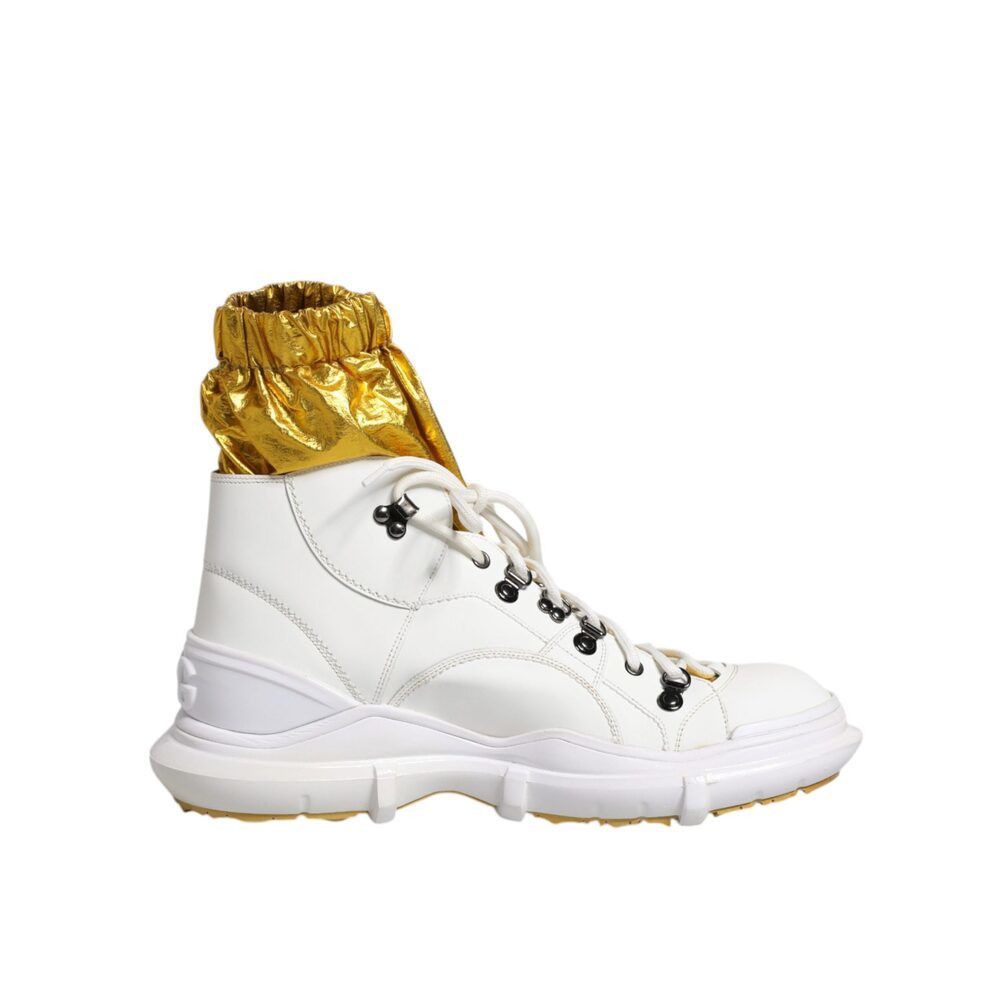 Dolce & Gabbana Dolce & Gabbana White Nylon Galileo High Top Sneakers Shoes Size US 11 / EU 44 - 1 Thumbnail