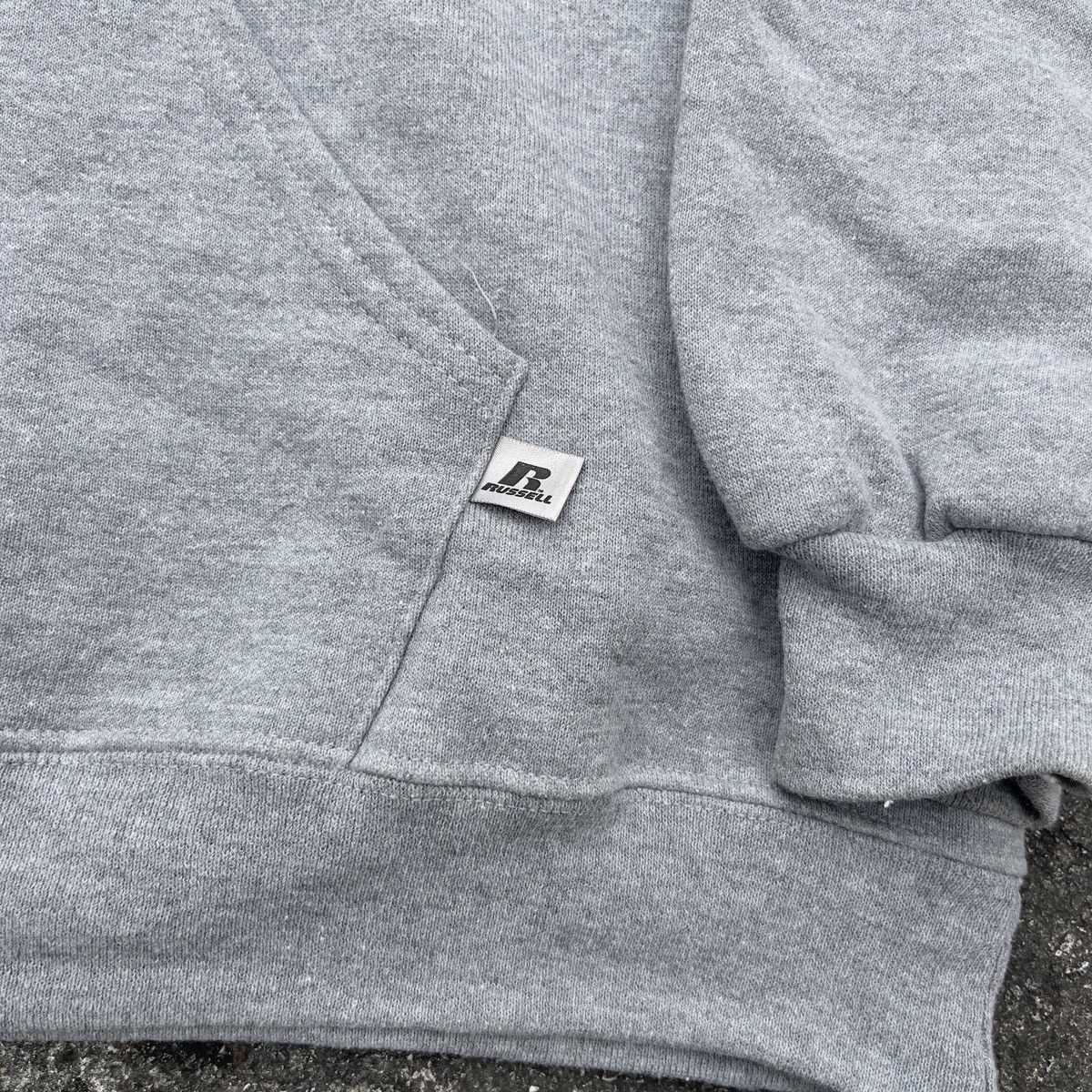 Russell Athletic × Vintage Vtg 90s Thrashed RUSSELL ATHLETIC Heather Grey Blank Hoodie Size US XL / EU 56 / 4 - 4 Thumbnail