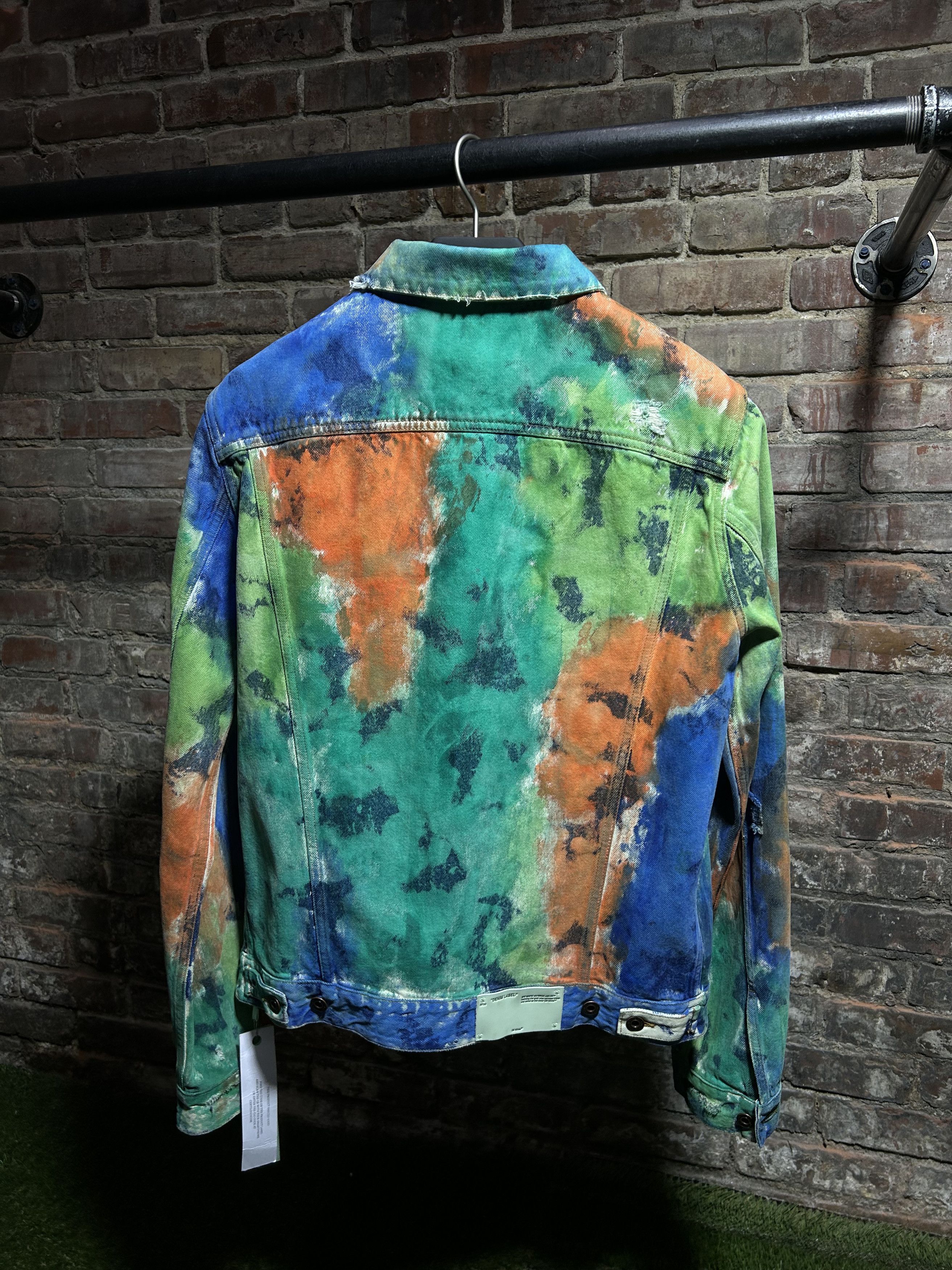Off-White Off-White Painted Distressed Denim Jacket Size US L / EU 52-54 / 3 - 2 Thumbnail
