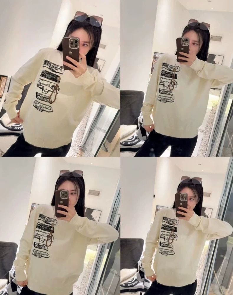 Dior Dior 25 beige logo label printed wool round-neck long-sleev Size US L / EU 52-54 / 3 - 9 Thumbnail