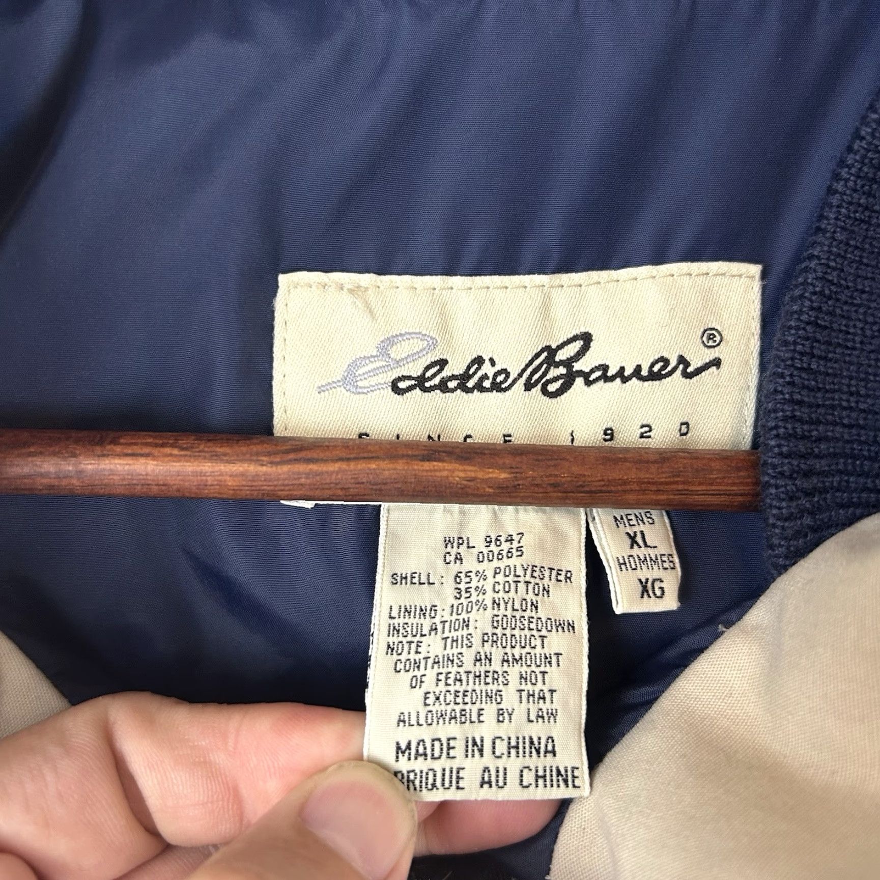 Eddie Bauer Eddie Bauer Jacket Men’s Puffer Down Insulation XL Stone/Navy Winter Insulated Regular测试 Size US XL / EU 56 / 4 - 3 Thumbnail