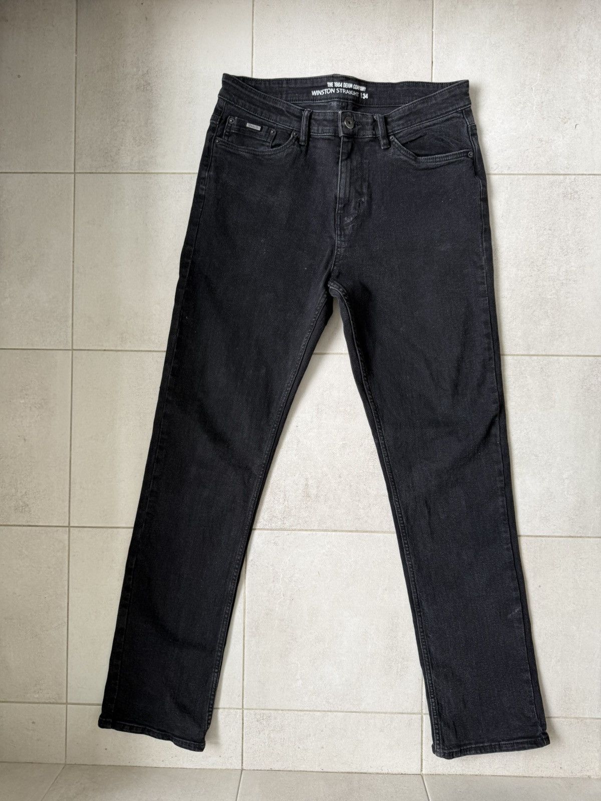 Other Black Straight Leg Jeans Size US 34 / EU 50 - 1 Thumbnail