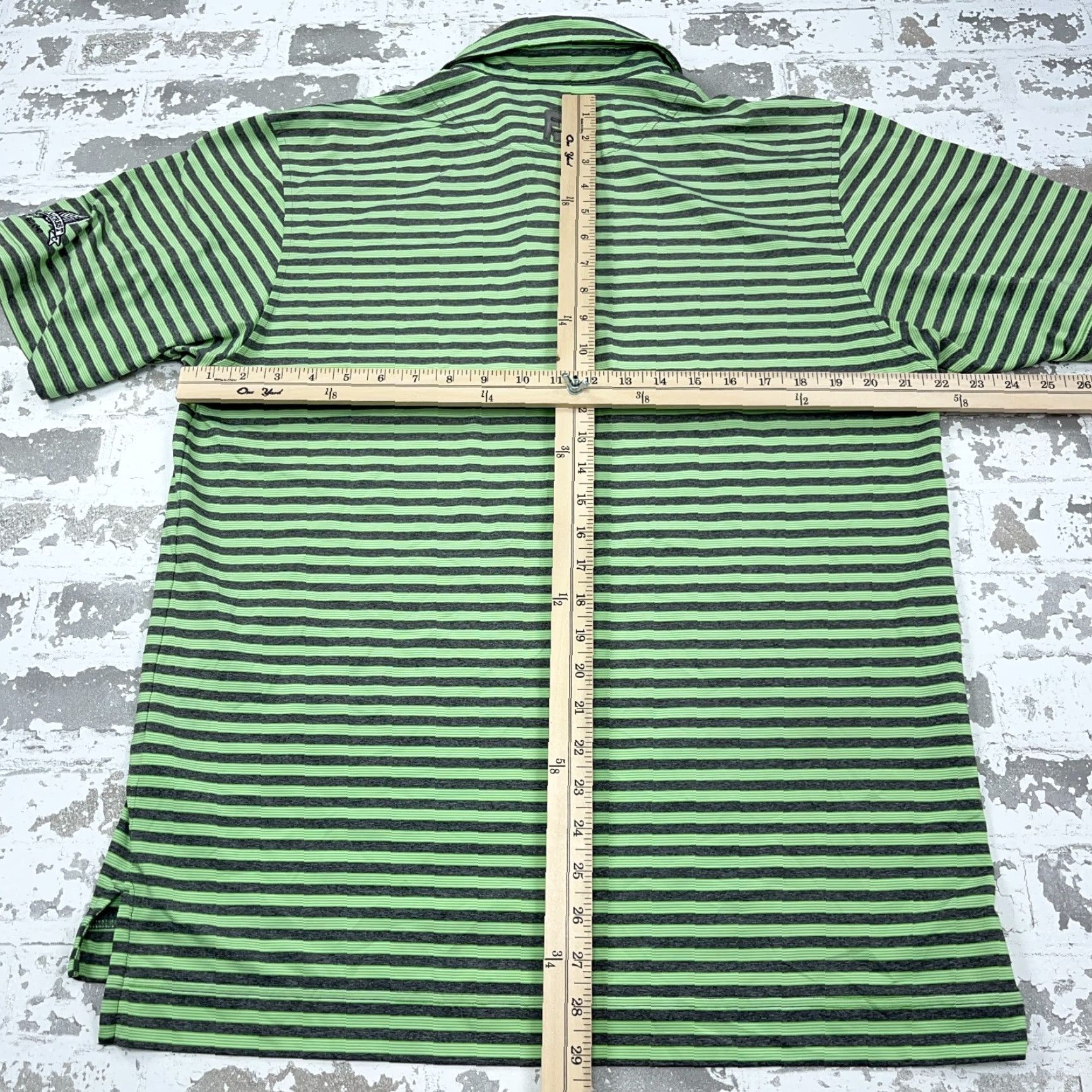 Footjoy FootJoy Polo Shirt Men M Green Striped Performance Golf Activewear Casual Travel Size US M / EU 48-50 / 2 - 7 Thumbnail