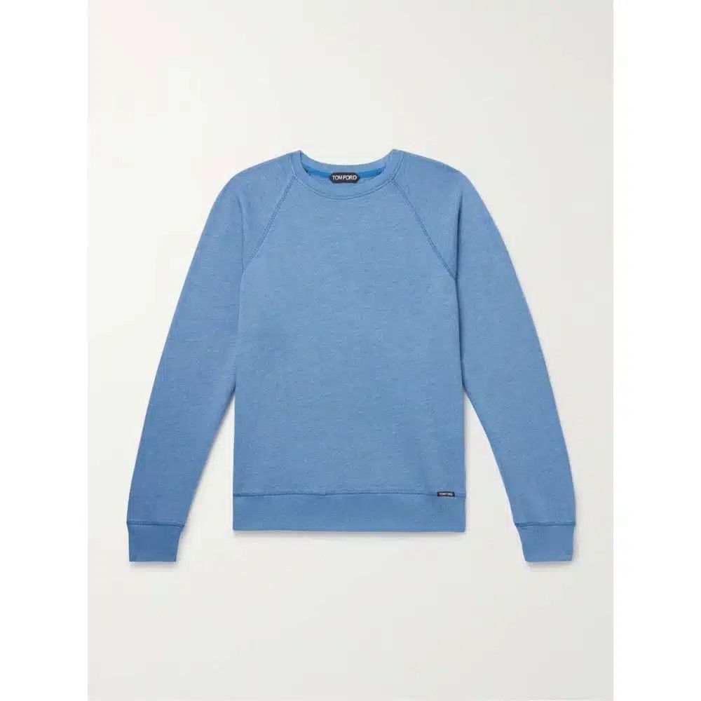 Tom Ford o1loc1c0925 JCL019 Cotton Blend Jersey Sweatshirt in Blue Size US XL / EU 56 / 4 - 1 Thumbnail