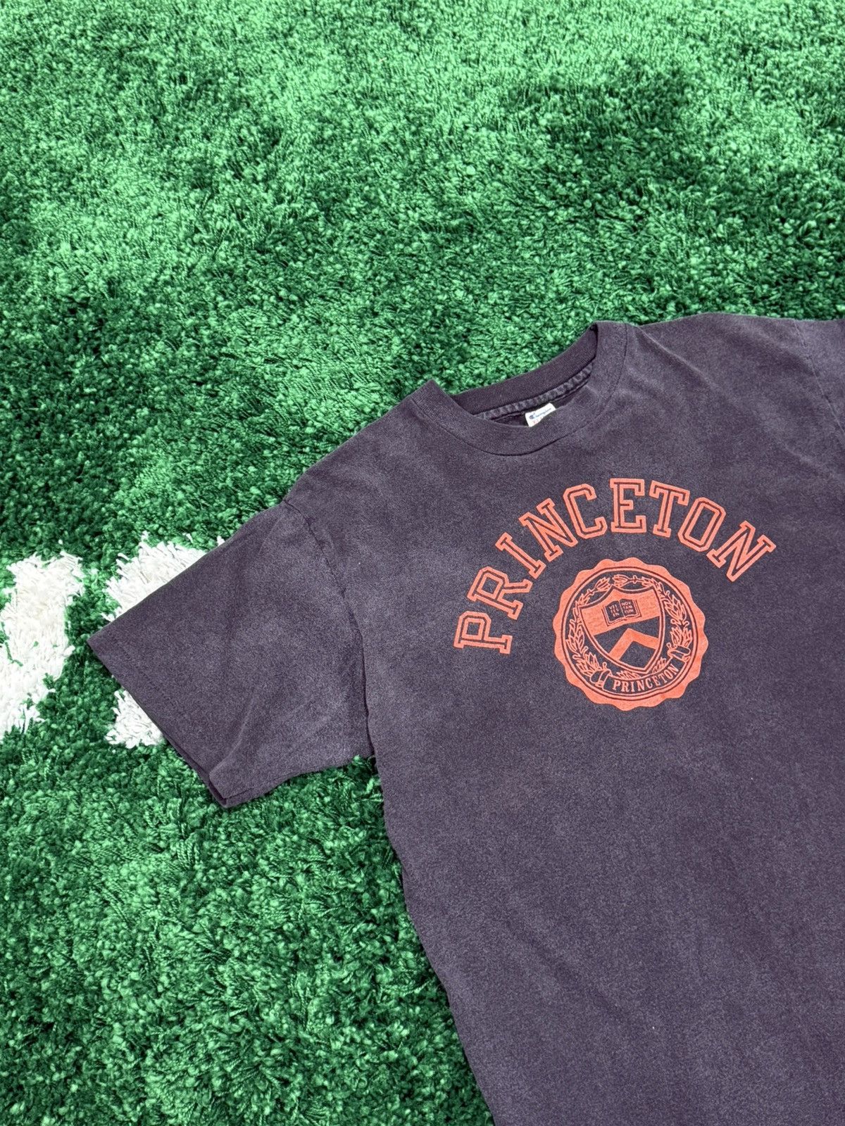 Champion × Vintage RARE 80s Princeton Grey Crest Logo Tee XL Size US XL / EU 56 / 4 - 2 Thumbnail