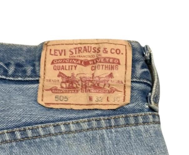 Levi's Vintage Levis 505 Regular Fit Faded Blue Jeans Distressed Size US 33 - 10 Thumbnail