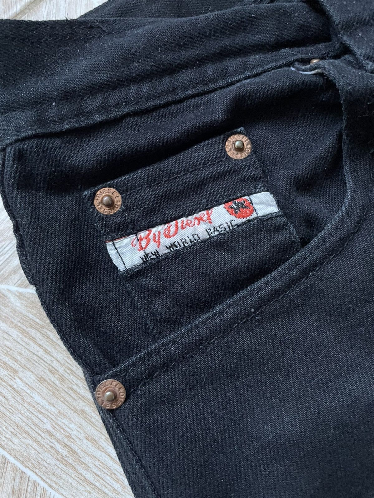 Diesel Y2K Archive Vintage Diesel Saddle Trade Mark 32 Black Denim Size US 32 / EU 48 - 7 Thumbnail