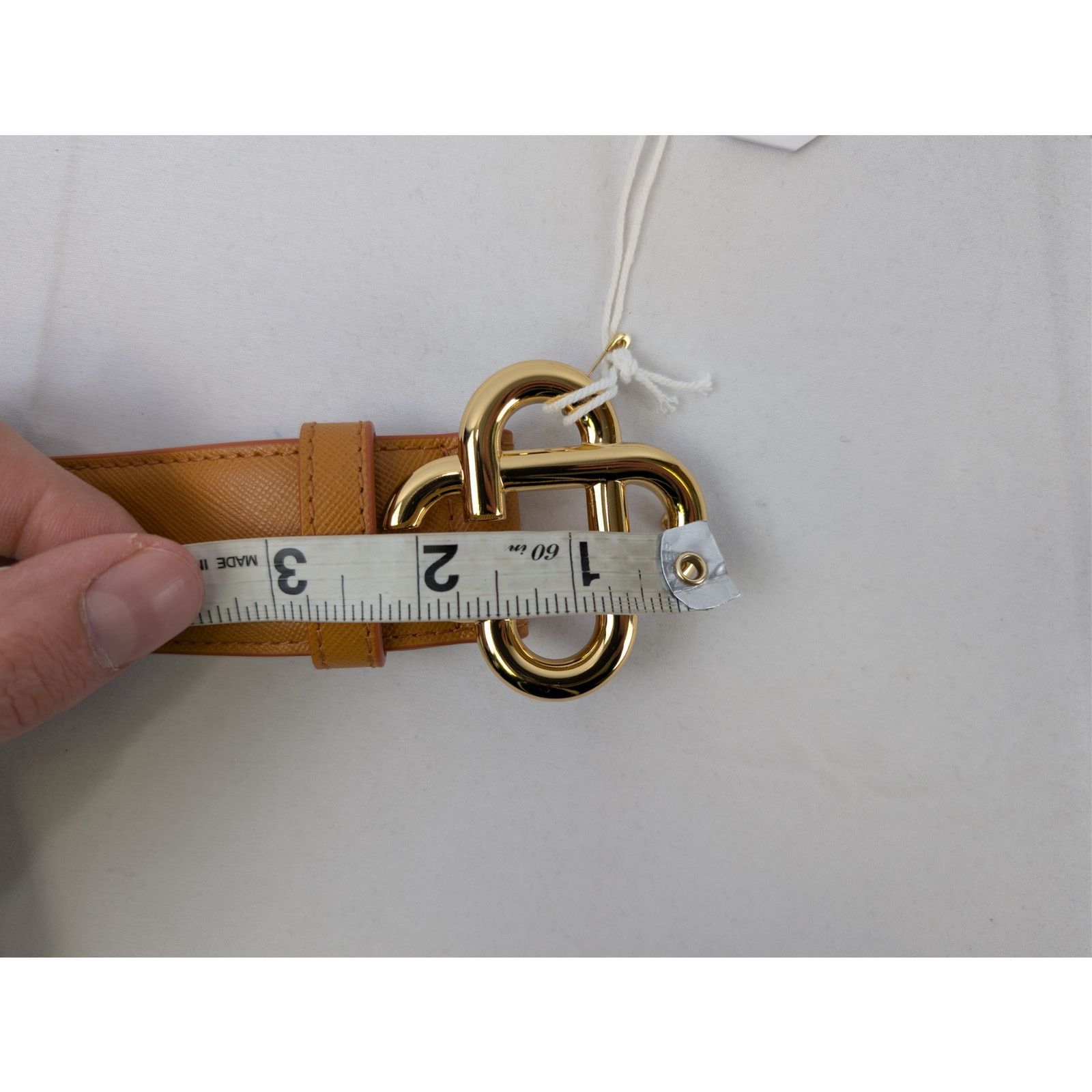 Casablanca o1rshd1 Size: 105cm / Men's Leather CC Logo Buckle Belt Tan Size 42 - 11 Thumbnail