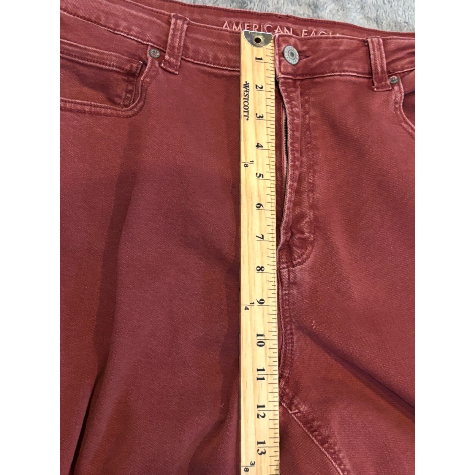 American Eagle Outfitters VINTAGE American Eagle Jeans Womens 14L Red Denim Mom Stretch Pants 90s Baggy Shirt? Size 36" / US 14 / IT 50 - 6 Thumbnail