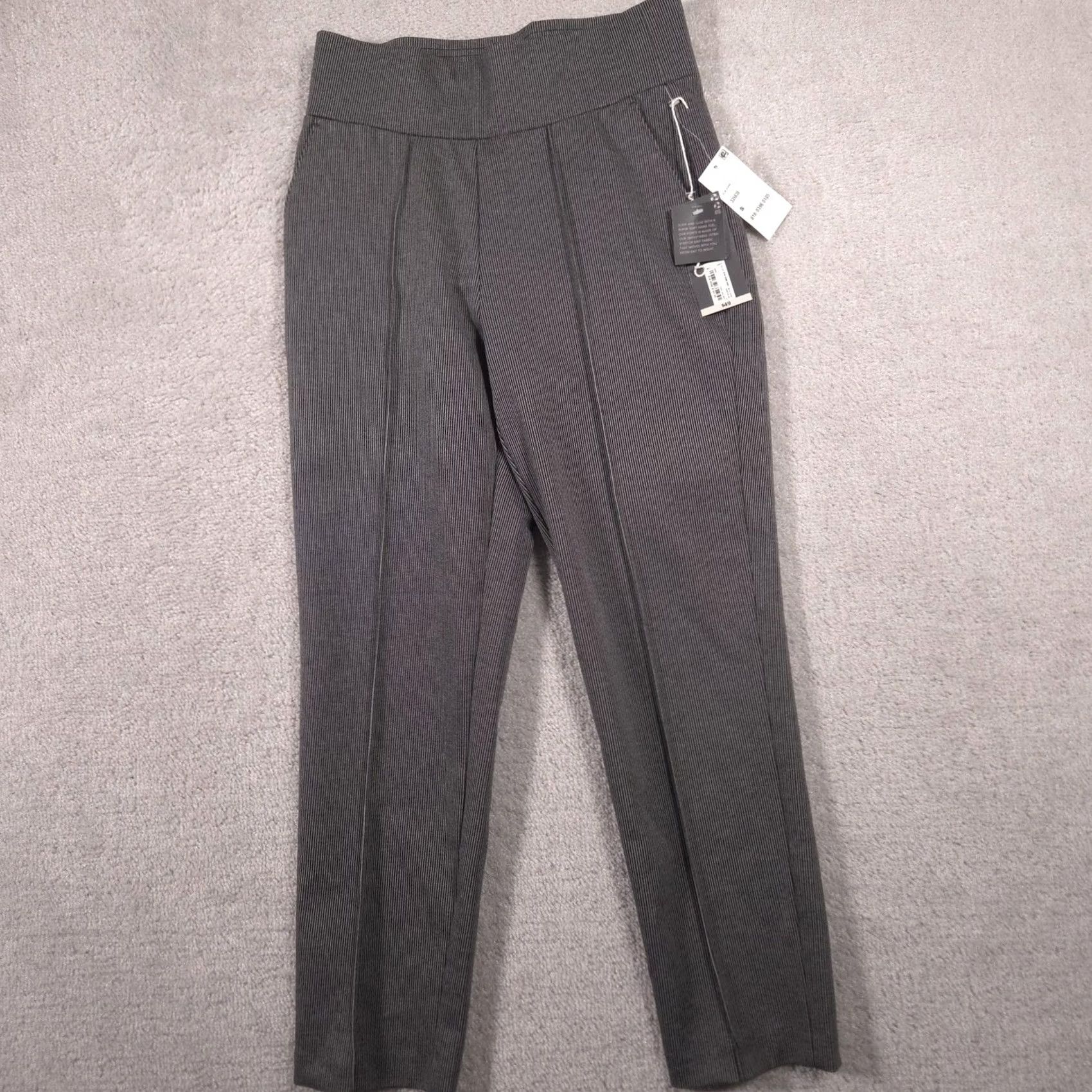 Worthington Worthington Dress Pants Womens Small Gray Stripe Knit Slim Pull On Stretch Work Ladies Pants Size 28" / US 6 / IT 42 - 2 Thumbnail
