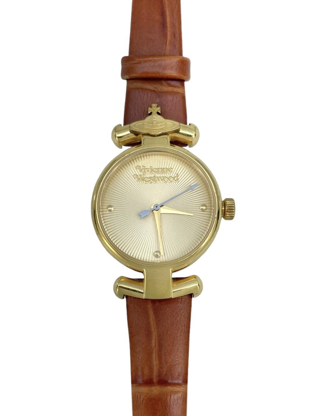 Vivienne Westwood Leather Orb Watch in Brown, Men's