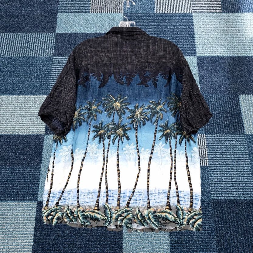 Vintage Batik Bay Shirt Mens XL Black Hawaiian Camp Palm Tree Short Sleeve Button-Up Size US XL / EU 56 / 4 - 1 Thumbnail