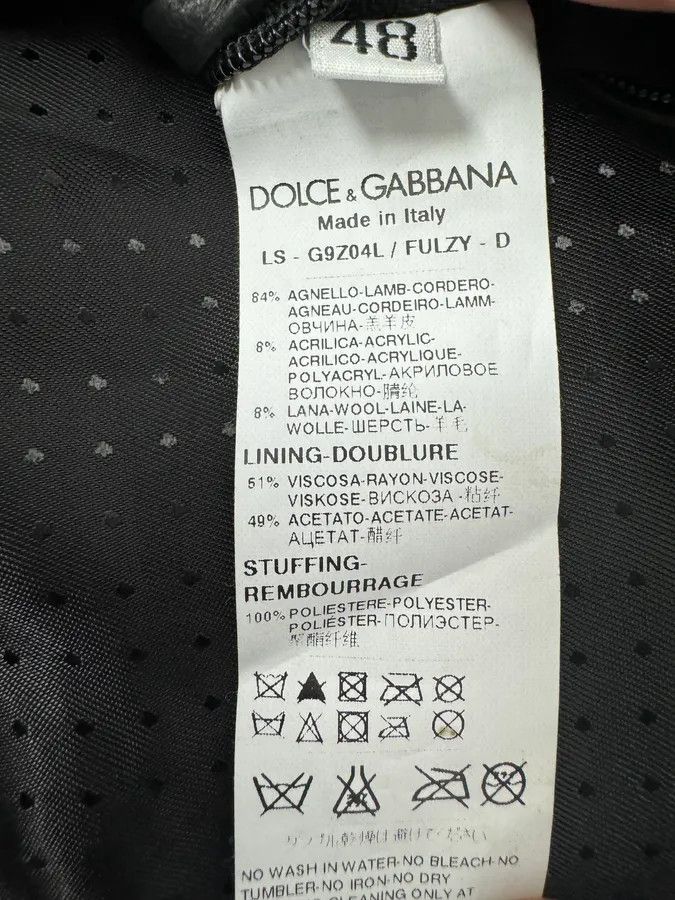 Dolce & Gabbana 2000s Dolce & Gabbana Aviator Black Shearling Collar Leather Jacket Size US M / EU 48-50 / 2 - 11 Thumbnail