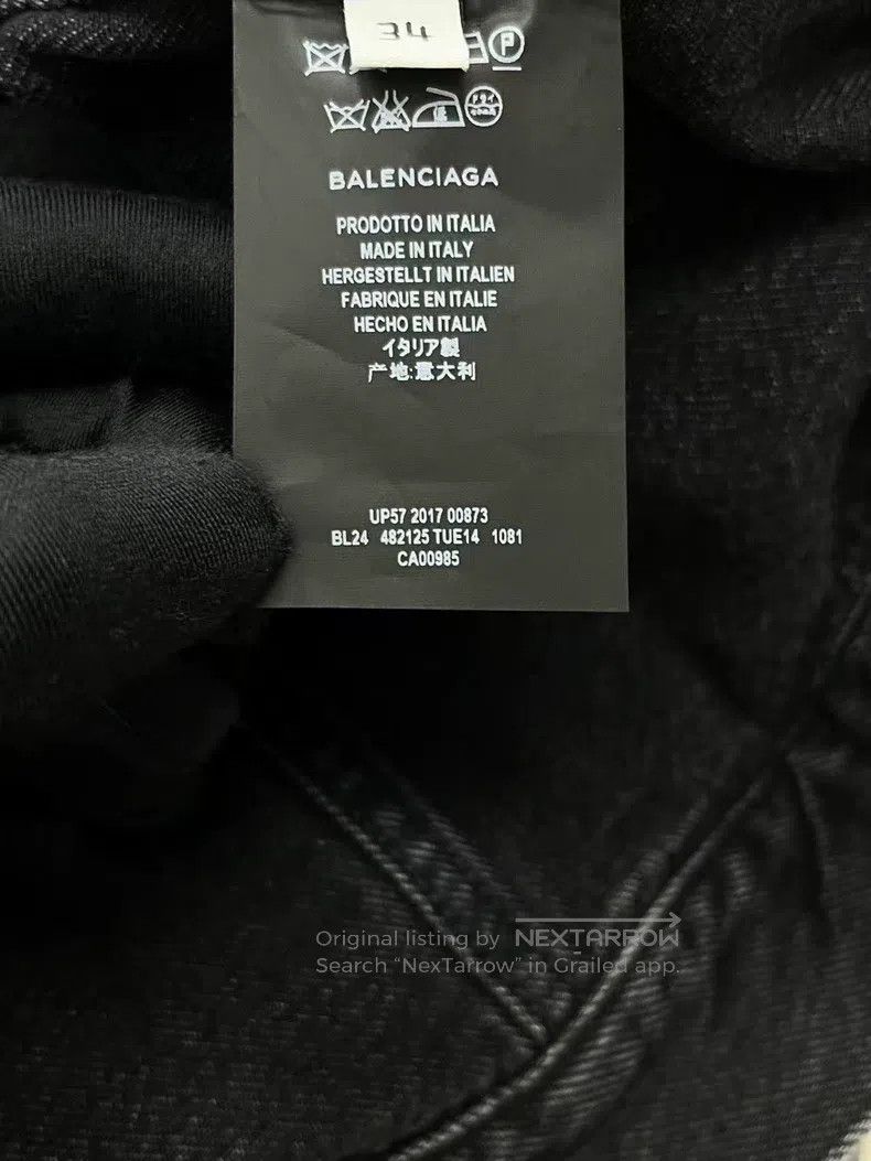 Balenciaga Balenciaga Black Washed Distressed Short Denim Jacket Size XXS / US 00 / IT 34 - 5 Thumbnail