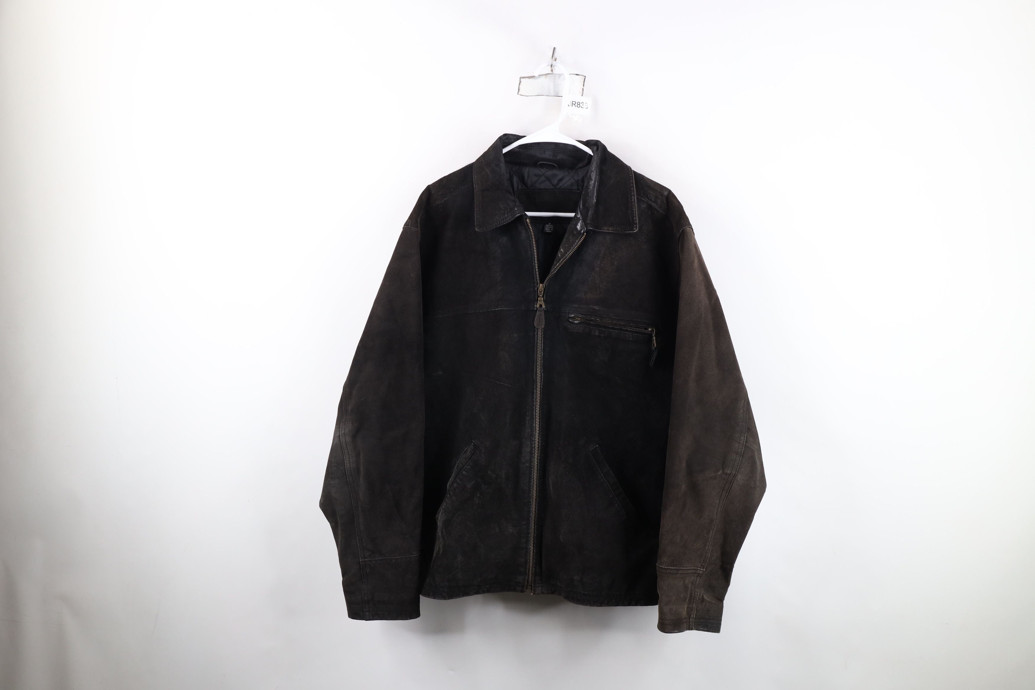 Vintage 90s Streetwear Buckle Back Suede Leather Jacket