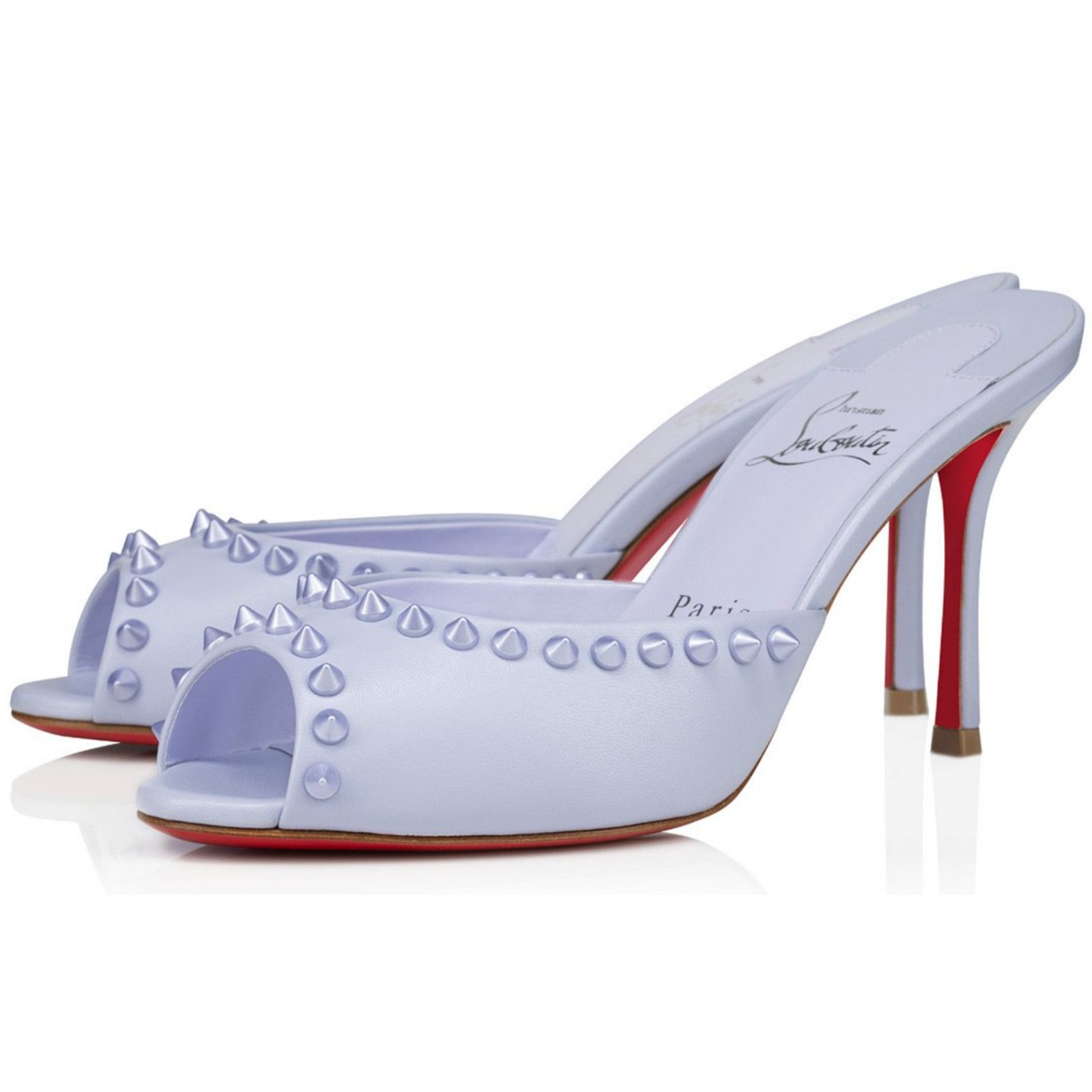 Christian Louboutin Me Dolly Spike 85 Skylight Purple Sandal Mule Heel Pump 38 Size US 8 / IT 38 - 1 Thumbnail