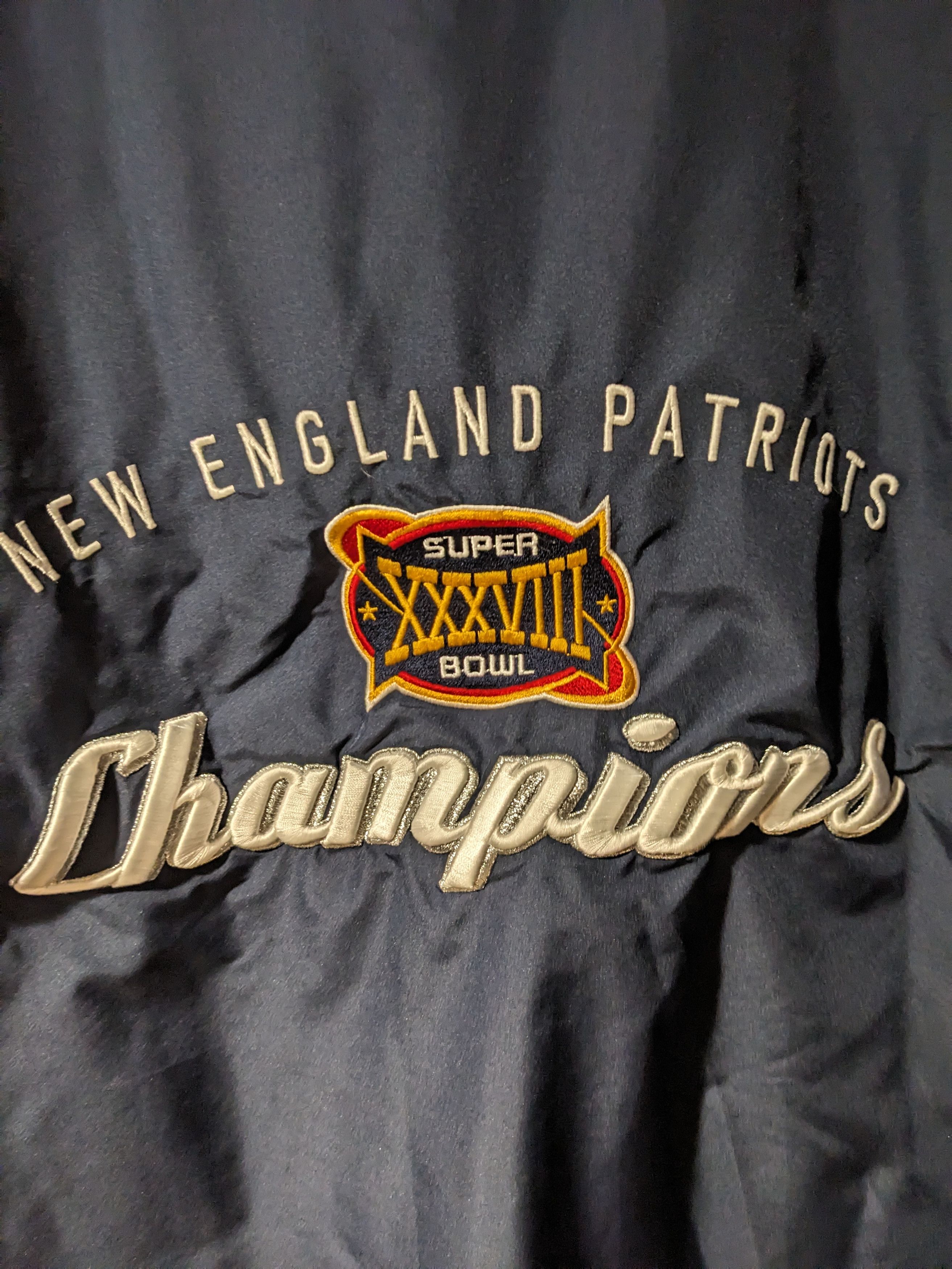 NFL × Vintage Vintage 2004 New England Patriots Super Bowl NFL Windbreaker Size US XL / EU 56 / 4 - 2 Thumbnail