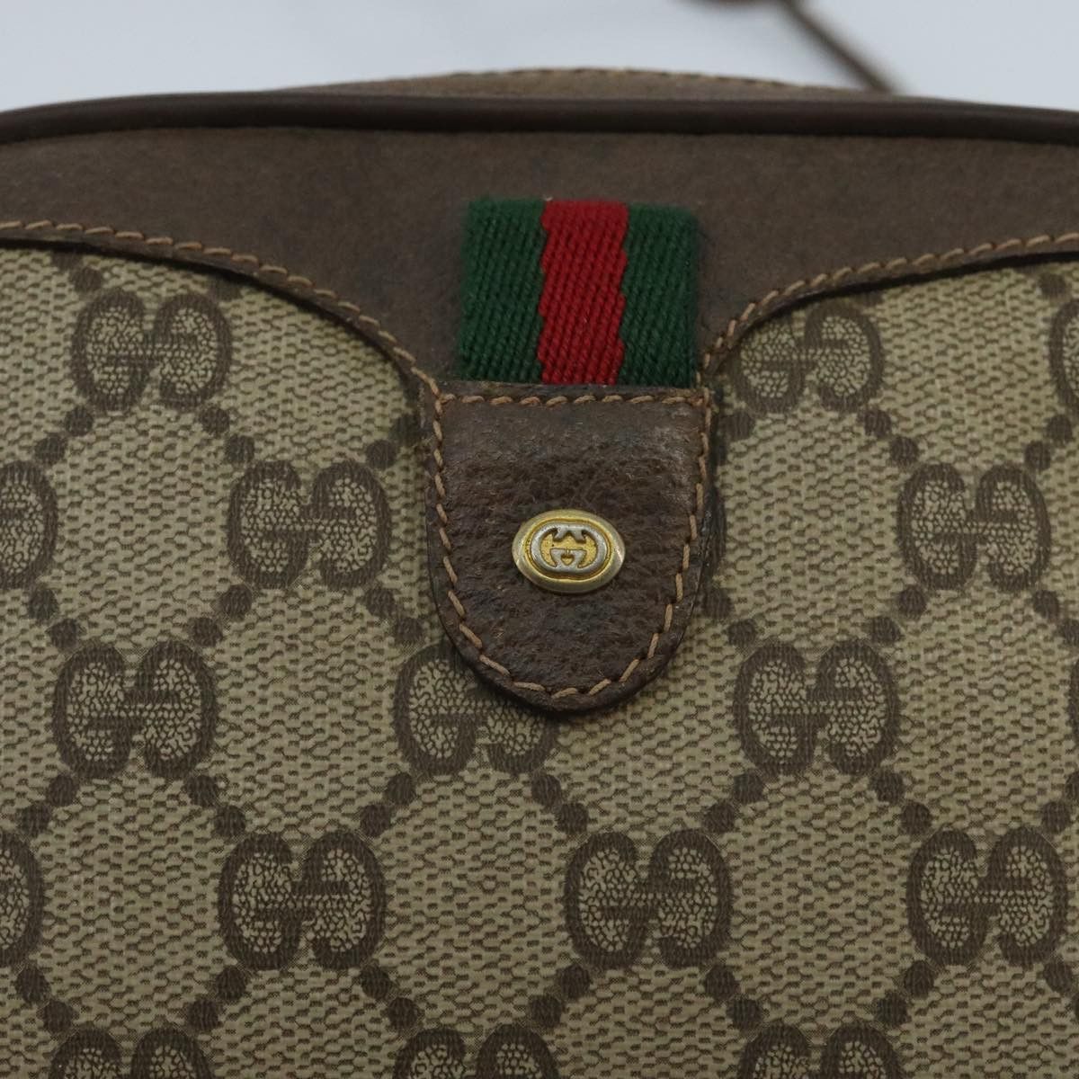 Gucci GUCCI GG Supreme Web Sherry Line Shoulder Bag Pvc Beige 89 Size ONE SIZE - 14 Thumbnail