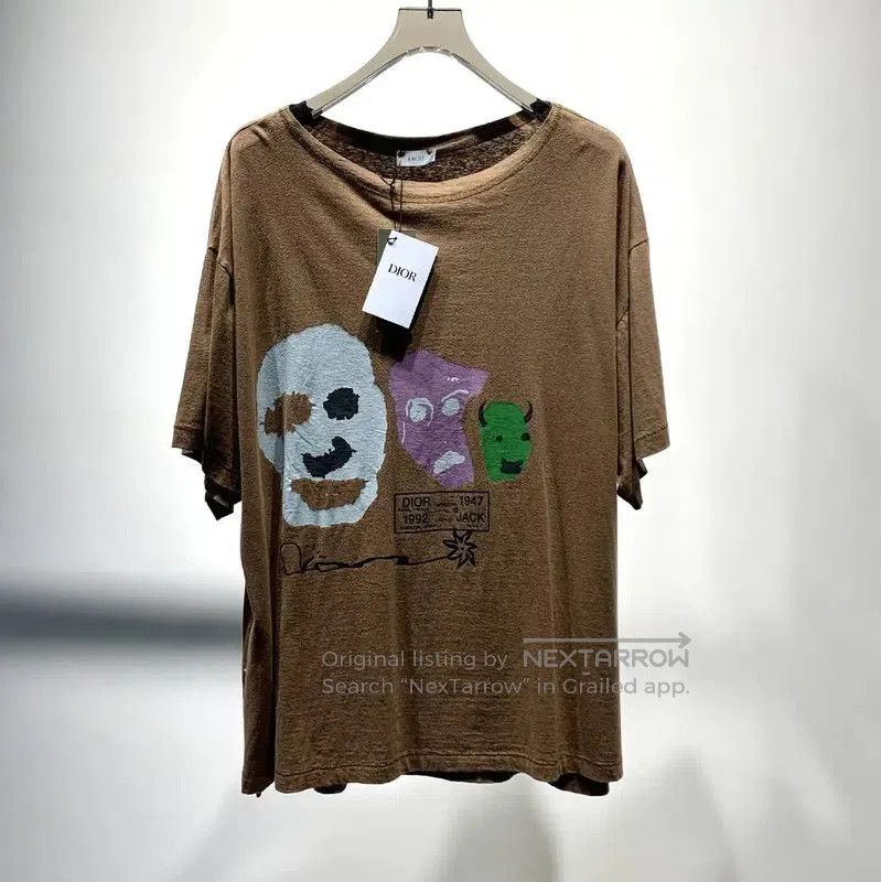 Dior Dior Brown Cotton Men's T-Shirt . Size US XL / EU 56 / 4 - 1 Thumbnail