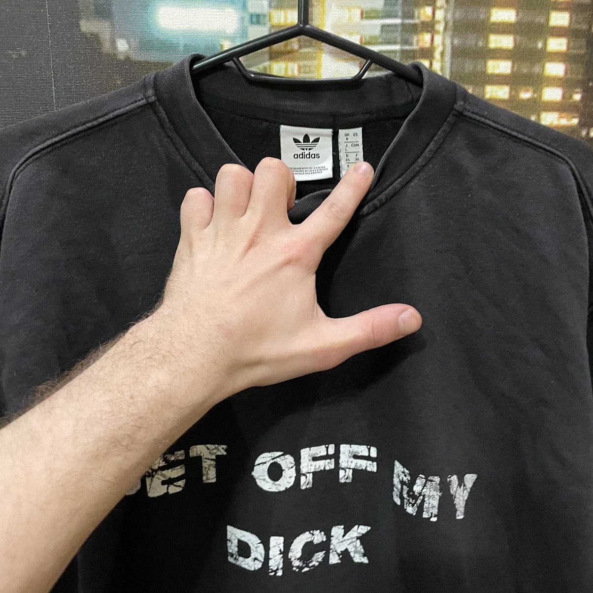 Adidas OPIUM T SHIRT HUMOR GET OFF MY DICK PENIS SEX PORNSTAR 90s Size US S / EU 44-46 / 1 - 5 Thumbnail