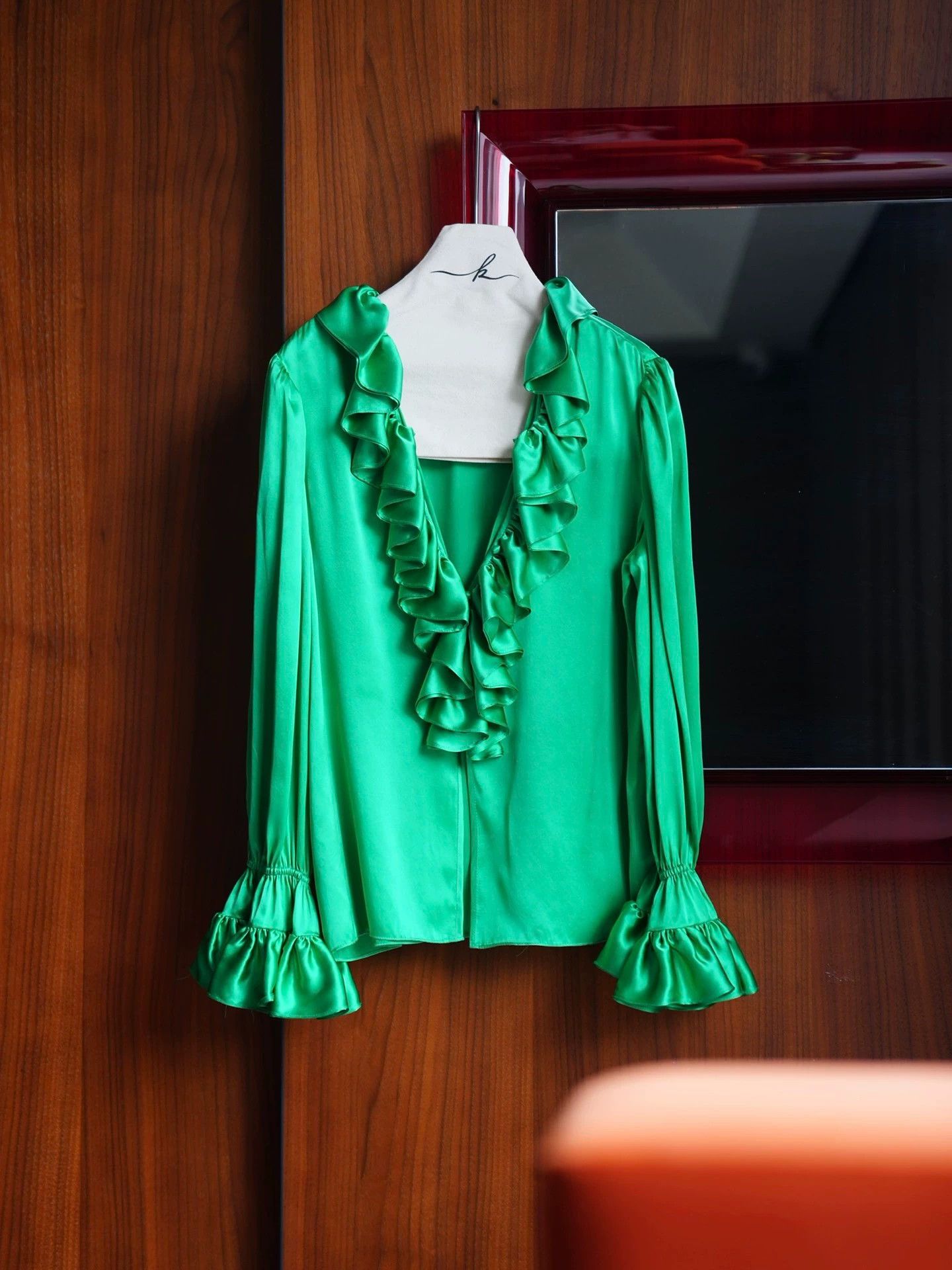 Other Handmade 100% Silk Green Vampire Shirt Size S / US 4 / IT 40 - 3 Thumbnail