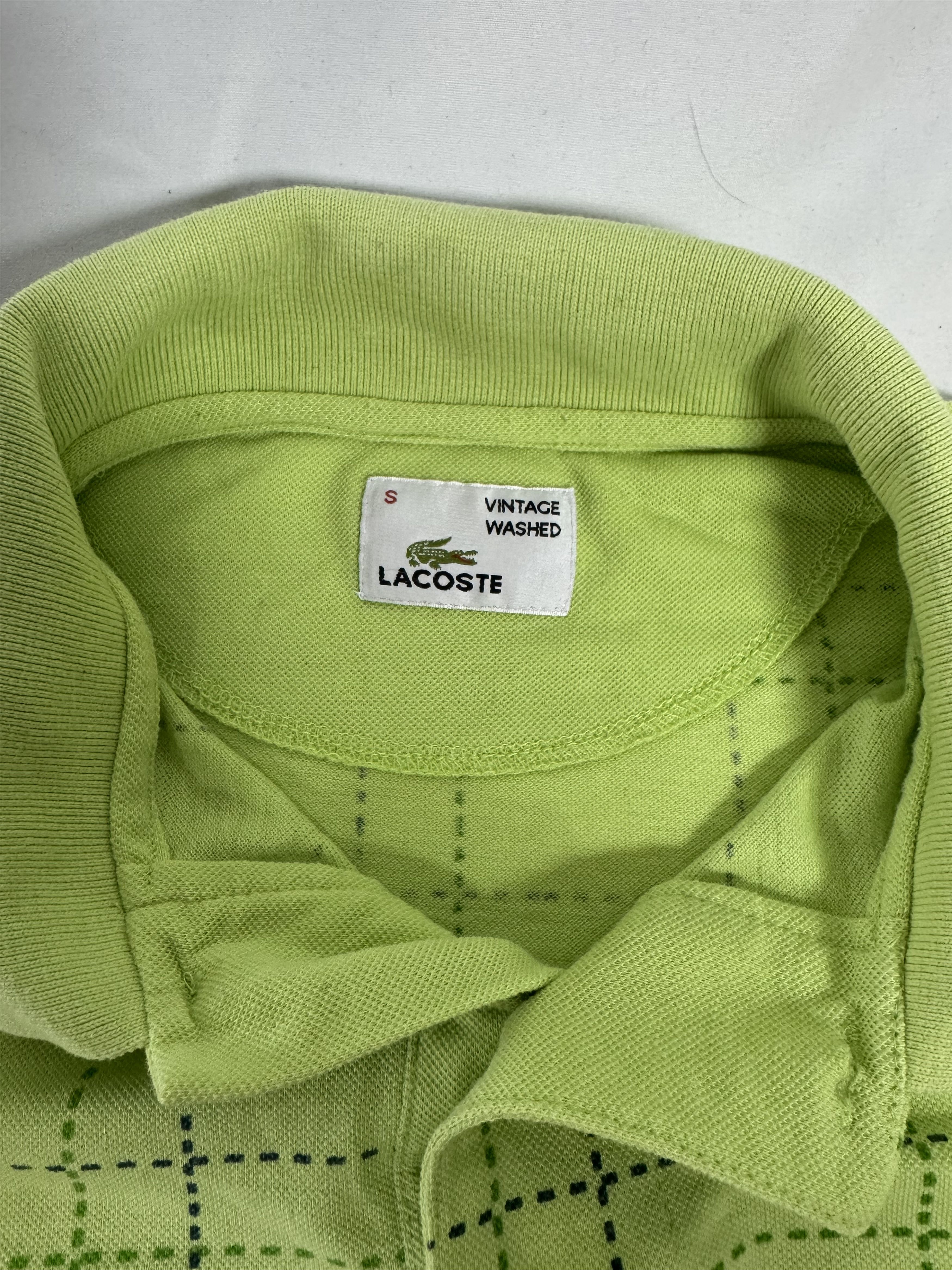 Lacoste Lacoste Vintage Washed Polo Shirt – Green Grid – Size Small Size US S / EU 44-46 / 1 - 2 Thumbnail