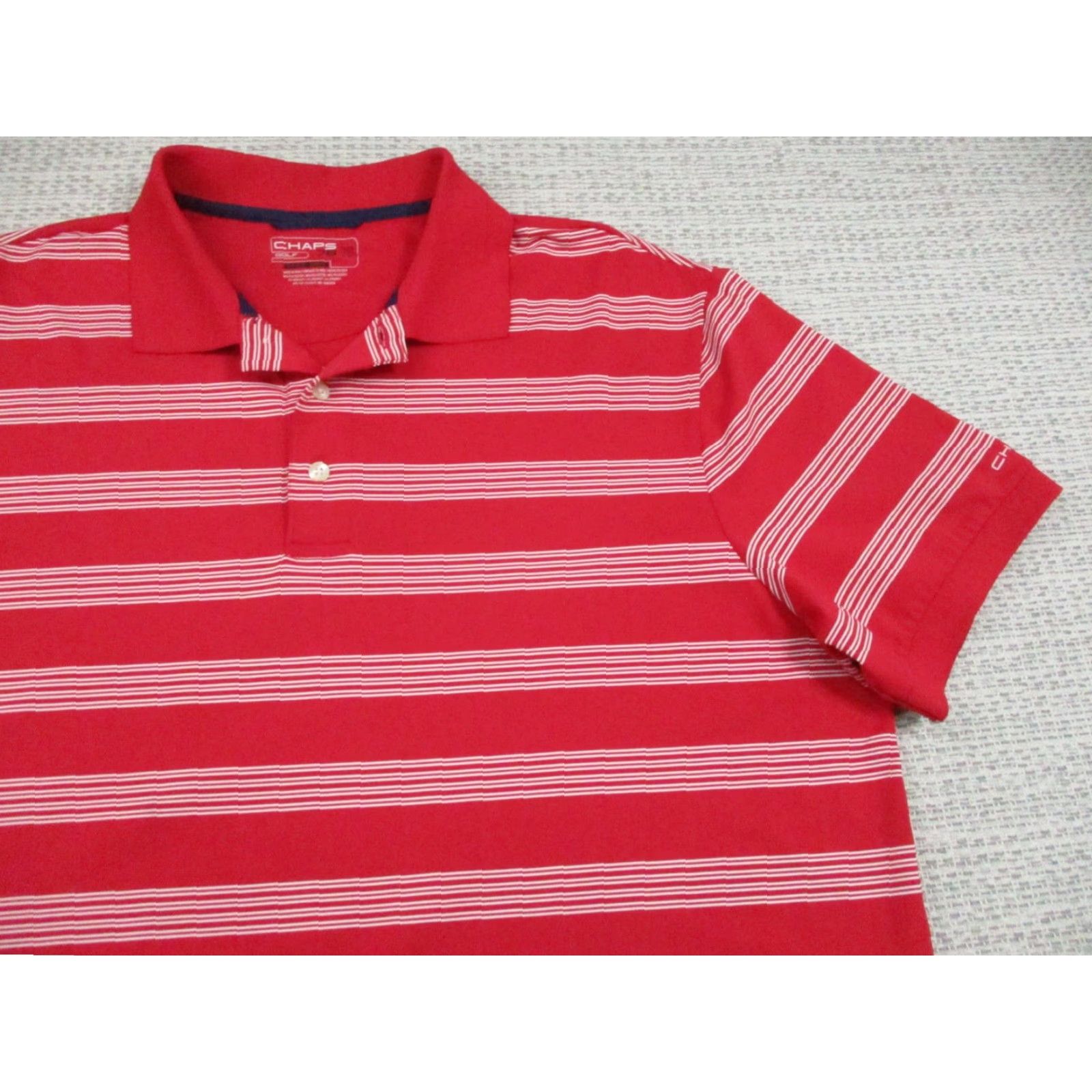Chaps Chaps Golf Shirt Mens XL Red White Striped Stay-Dry Performance Polo Casual Shirt Polo Shirt Mens XL Red Striped Chaps Golf Stay-Dry Performance Polo Size US XL / EU 56 / 4 - 2 Thumbnail