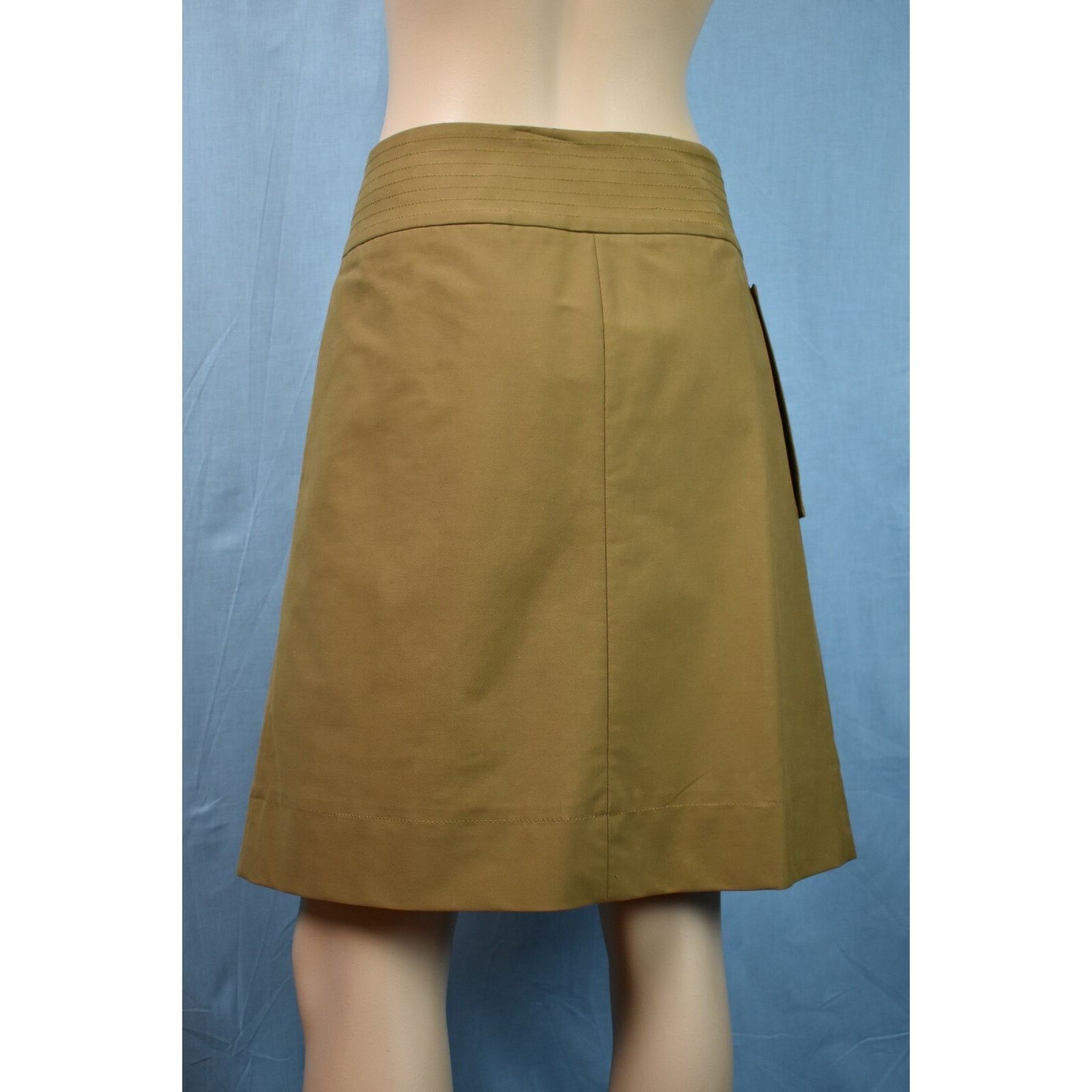 Gucci GUCCI 200269 DISTRESS BROWN COTTON LOGO BUTTON SKIRT 44 $695 Size 30" / US 8 / IT 44 - 3 Thumbnail