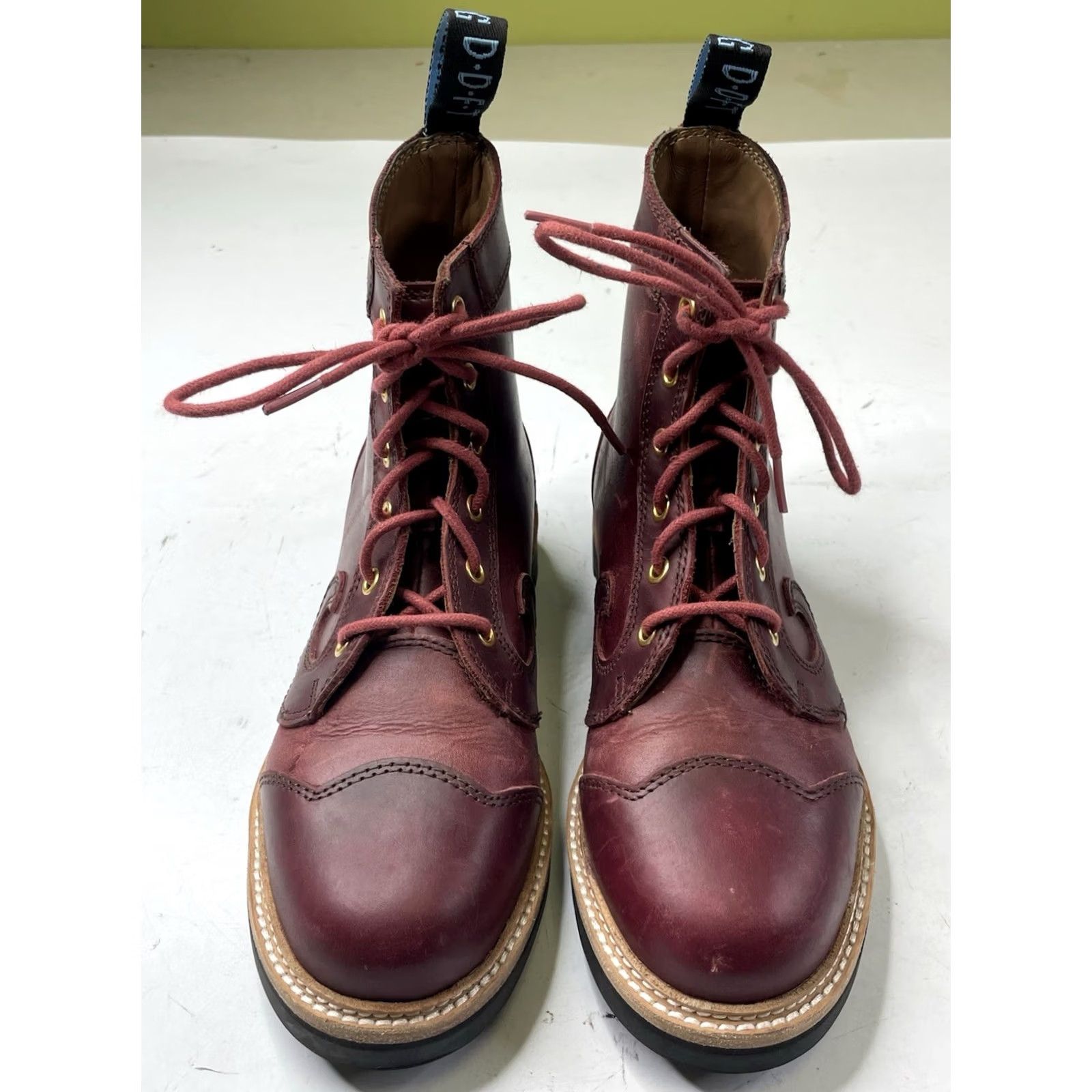 John Fluevog John Fluevog 7TH HEAVEN Angel Derby Swirl Burgundy Leather Ankle boots Women’s 8 Size US 8 / IT 38 - 2 Thumbnail