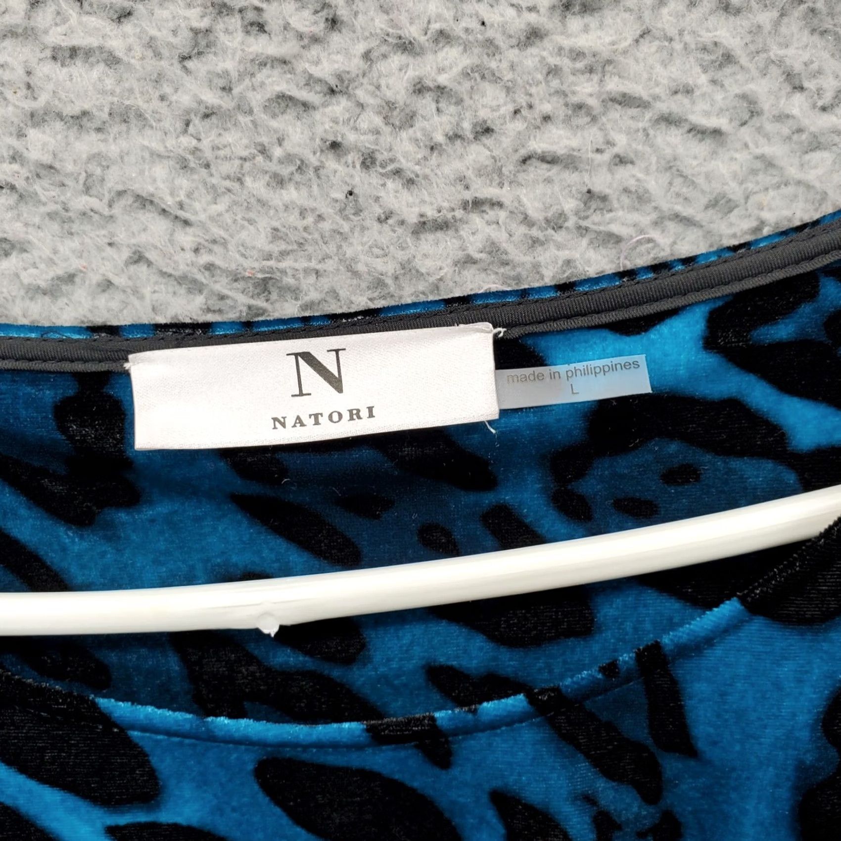 Vintage Natori Dress Womens L Multi Animal Print Velour Stretch Dolman Sleeve Pullover Size L / US 10 / IT 46 - 3 Thumbnail